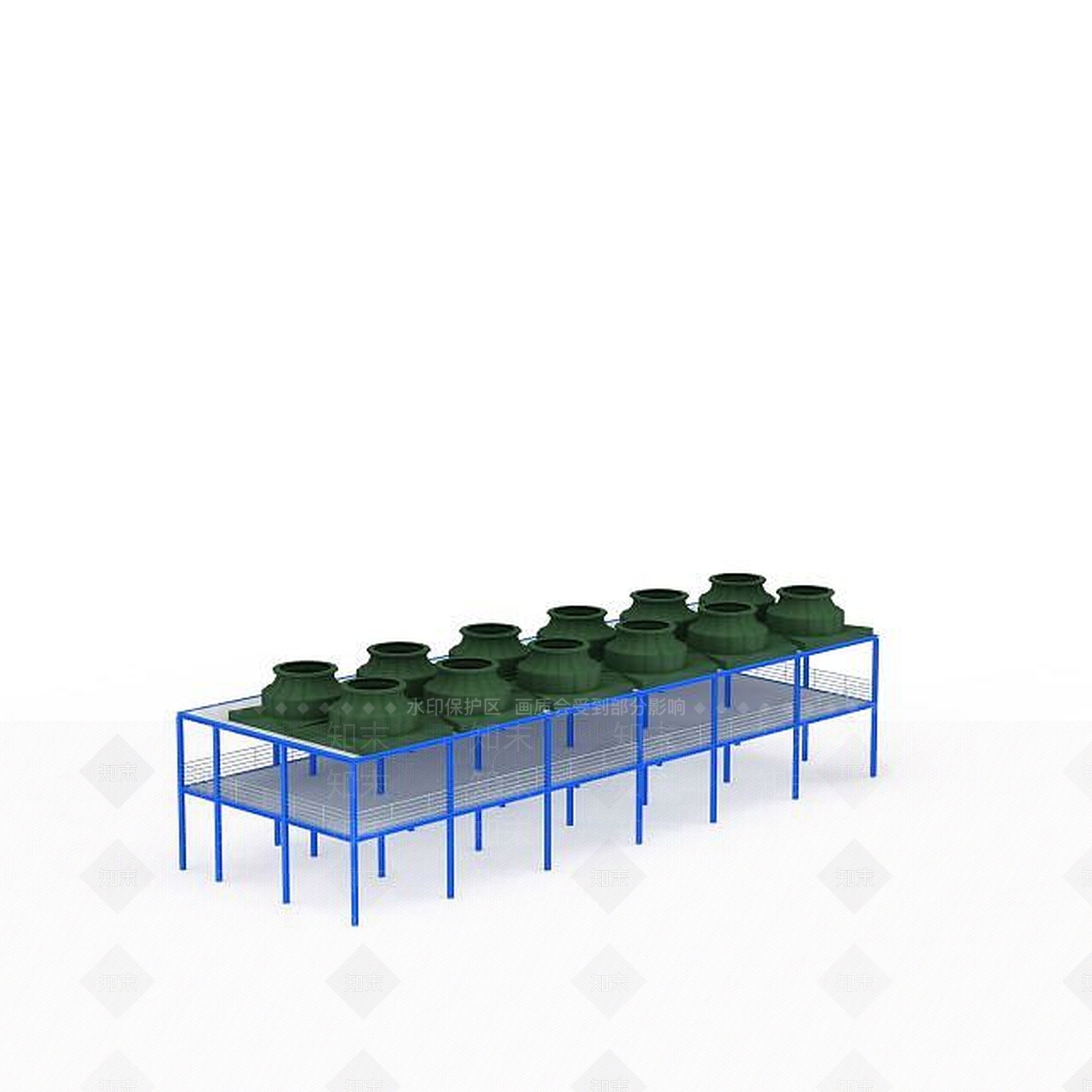 现代绿色石油桶3D模型下载【ID:1196602878】