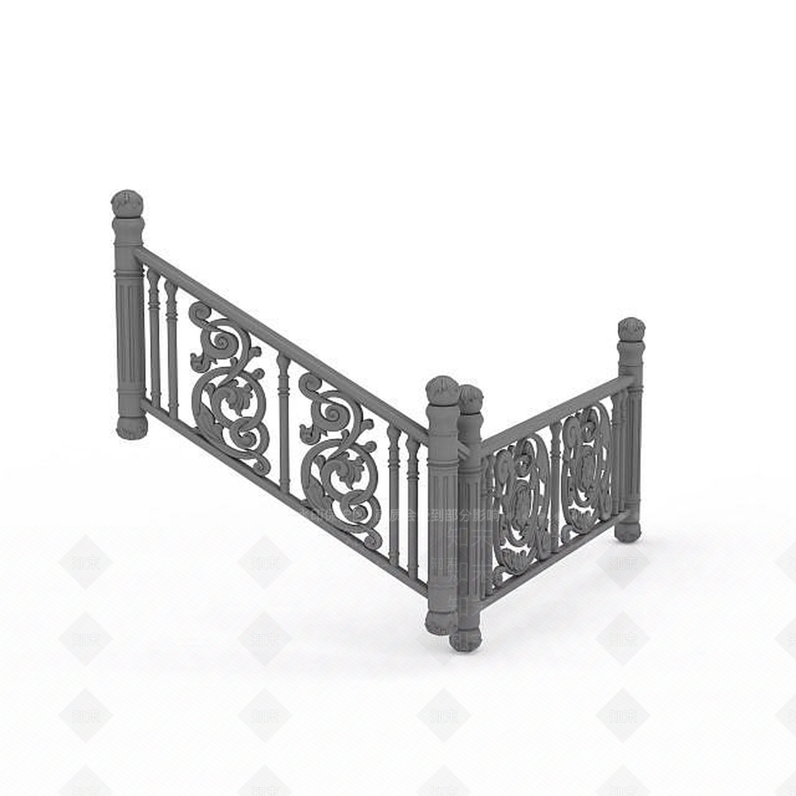 现代花纹护栏3D模型下载【ID:1196603097】