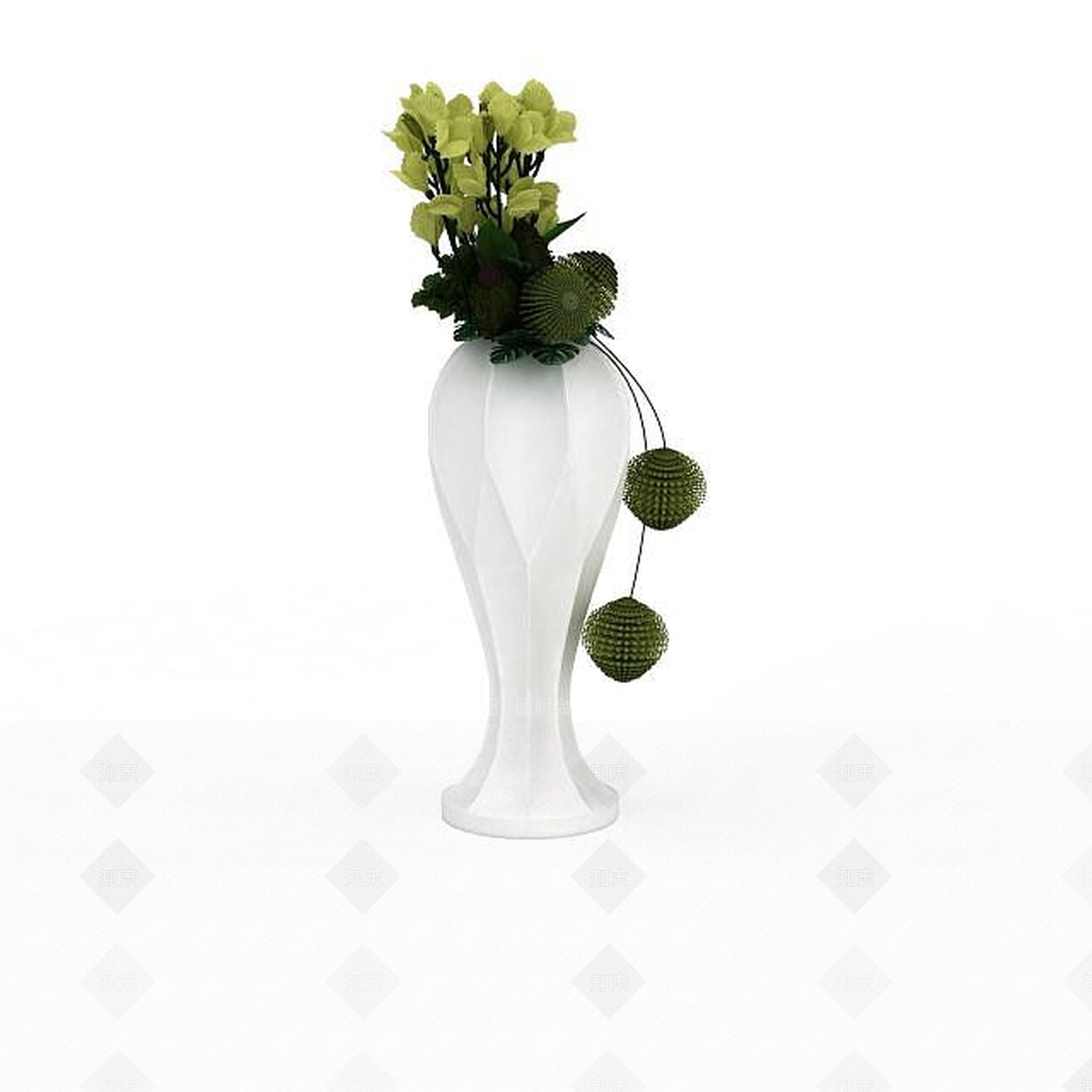 现代室内观赏花3D模型下载【ID:1196603409】