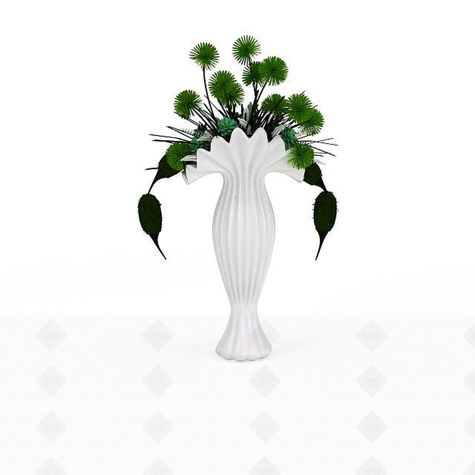 现代绿毛草植物3D模型下载【ID:1196603755】