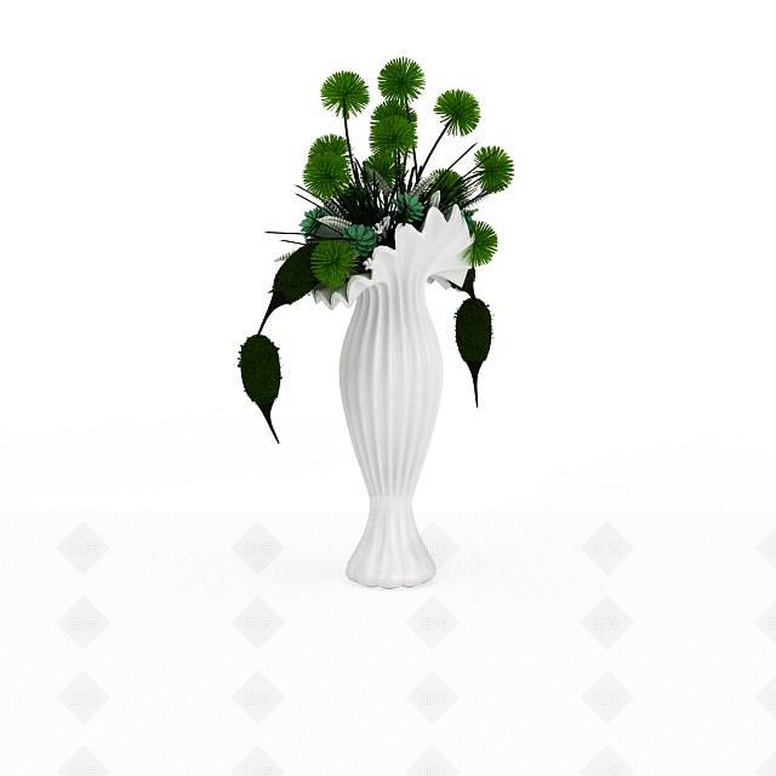 现代绿毛草植物3D模型下载【ID:1196603755】