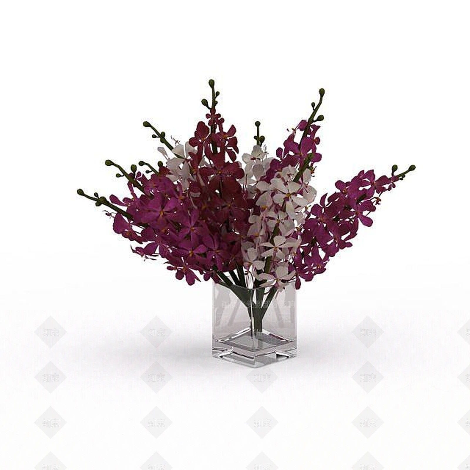 现代室内观赏花3D模型下载【ID:1196603727】