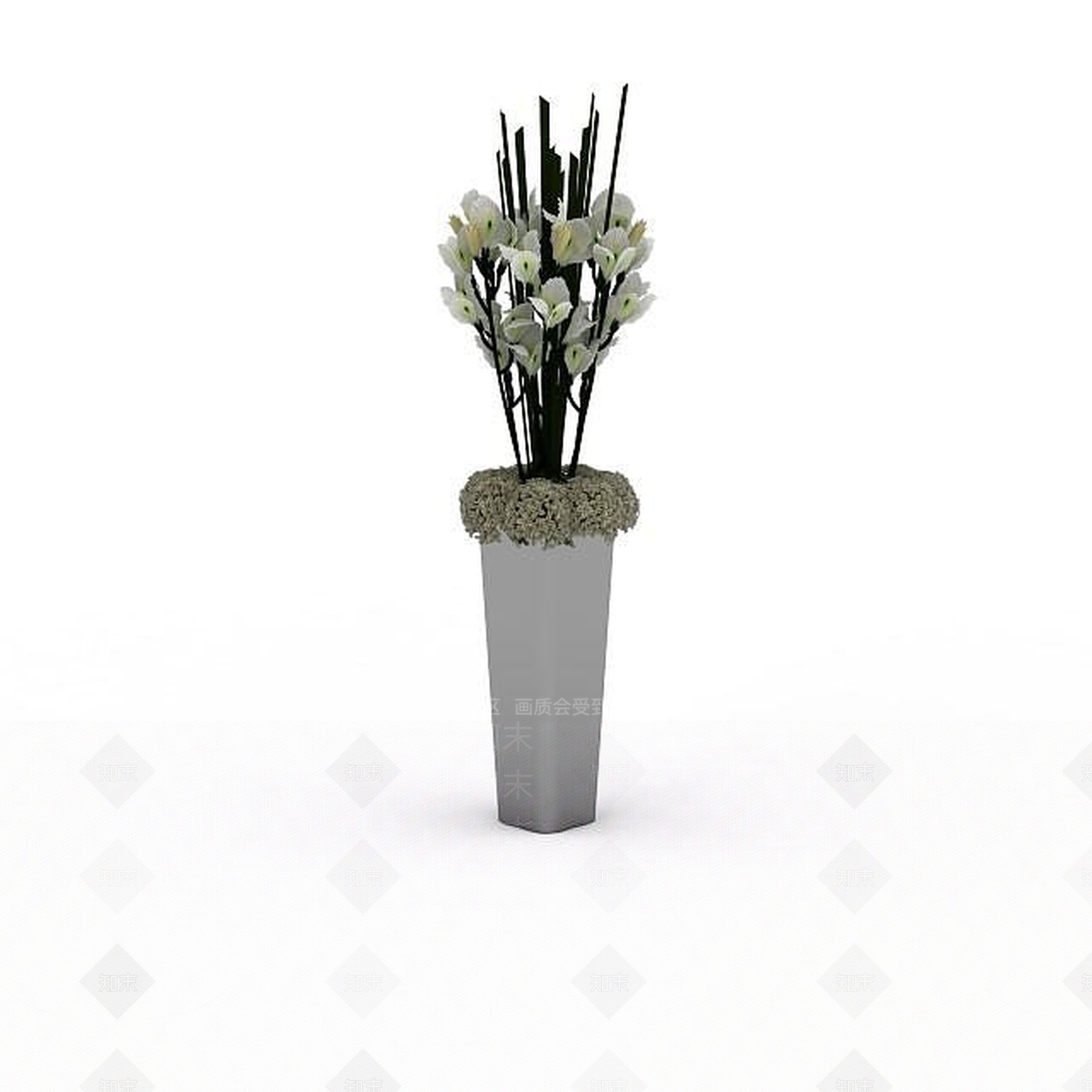 现代花瓶插花3D模型下载【ID:1196603983】