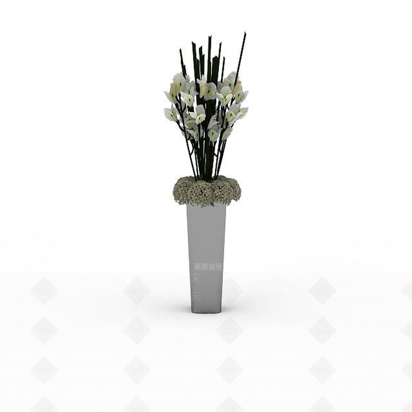 现代花瓶插花3D模型下载【ID:1196603983】