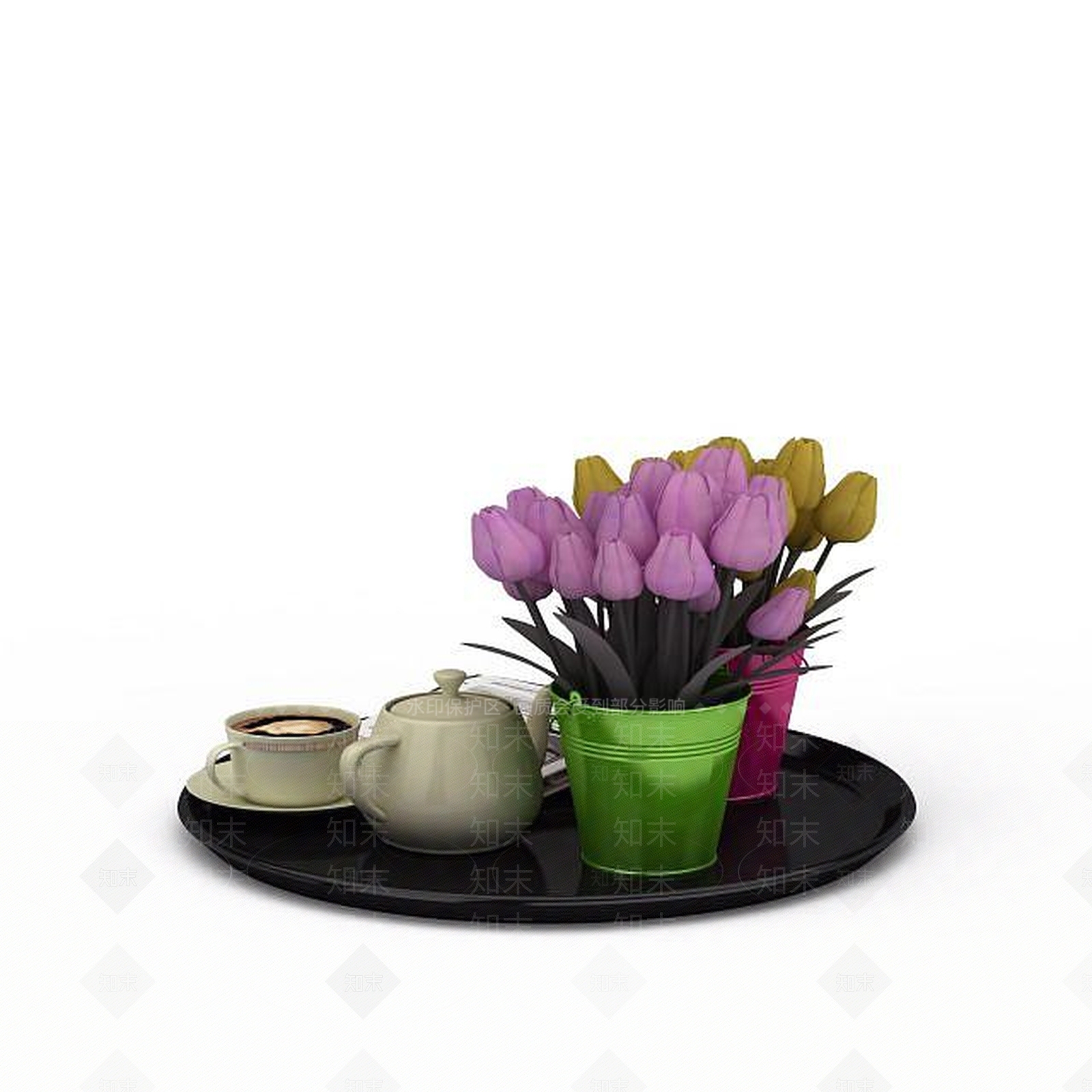 现代室内花瓶插花3D模型下载【ID:1196603926】