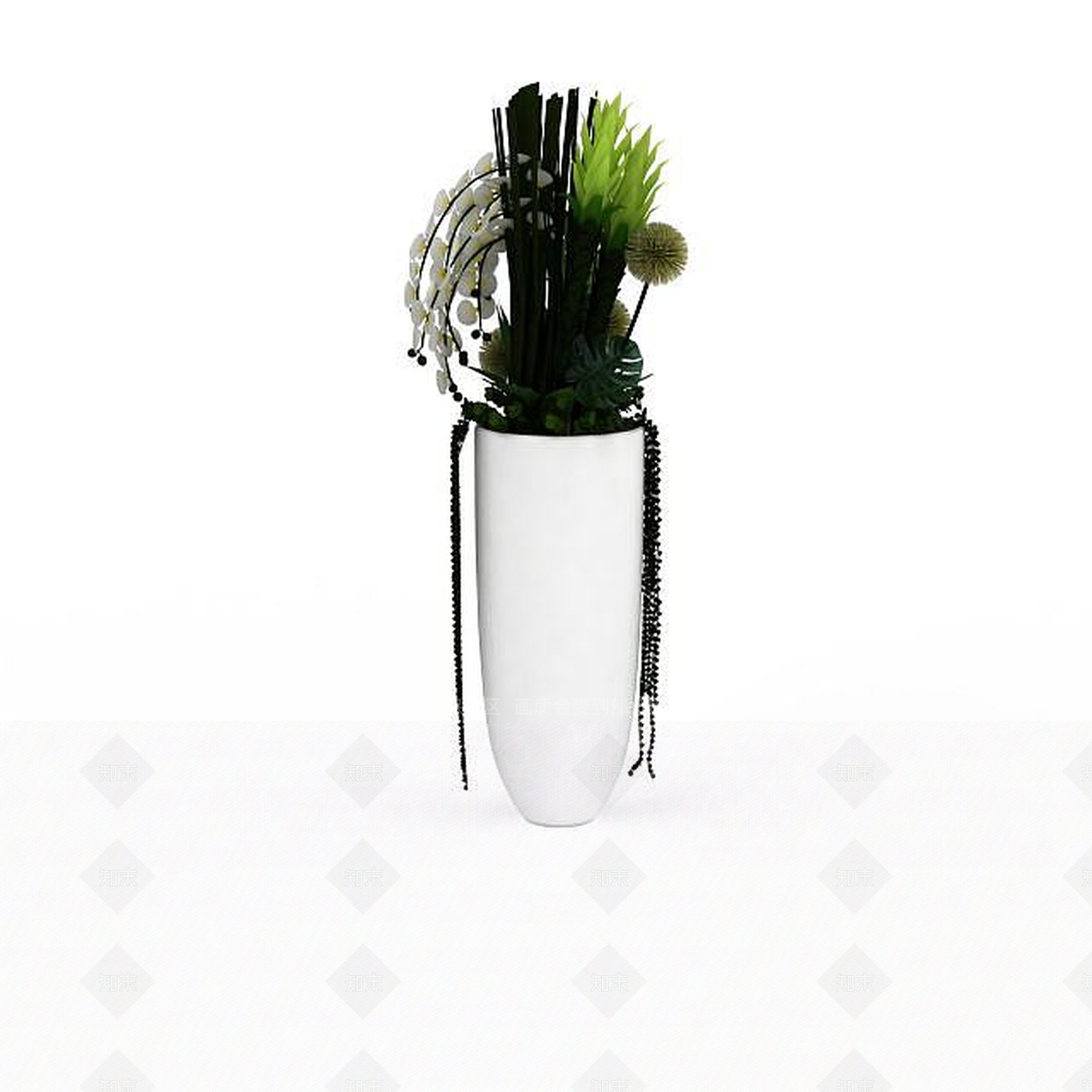 现代室内插花3D模型下载【ID:1196603949】