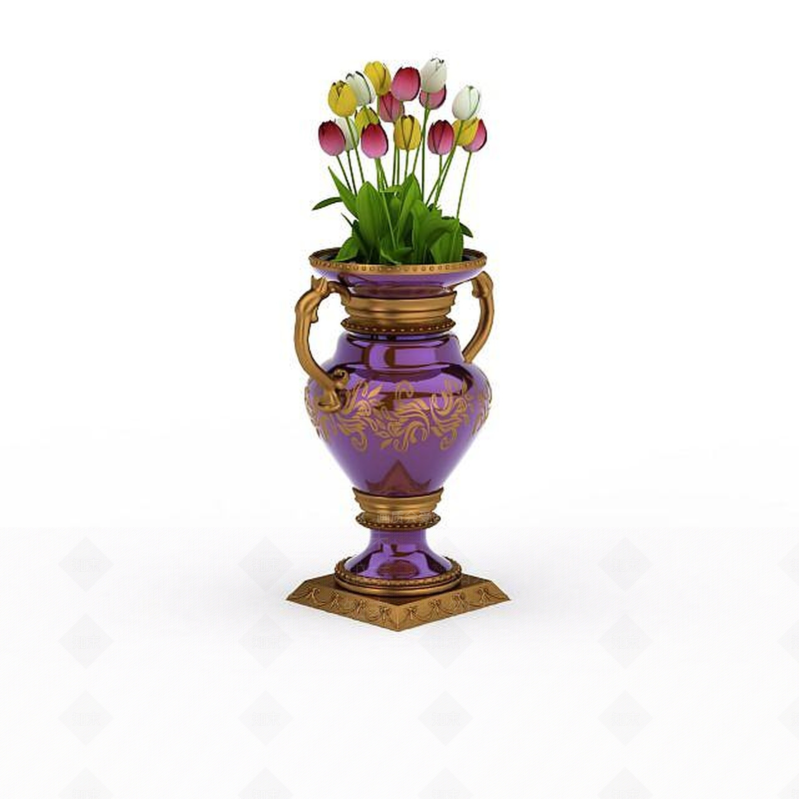 现代花瓶插花3D模型下载【ID:1196604094】