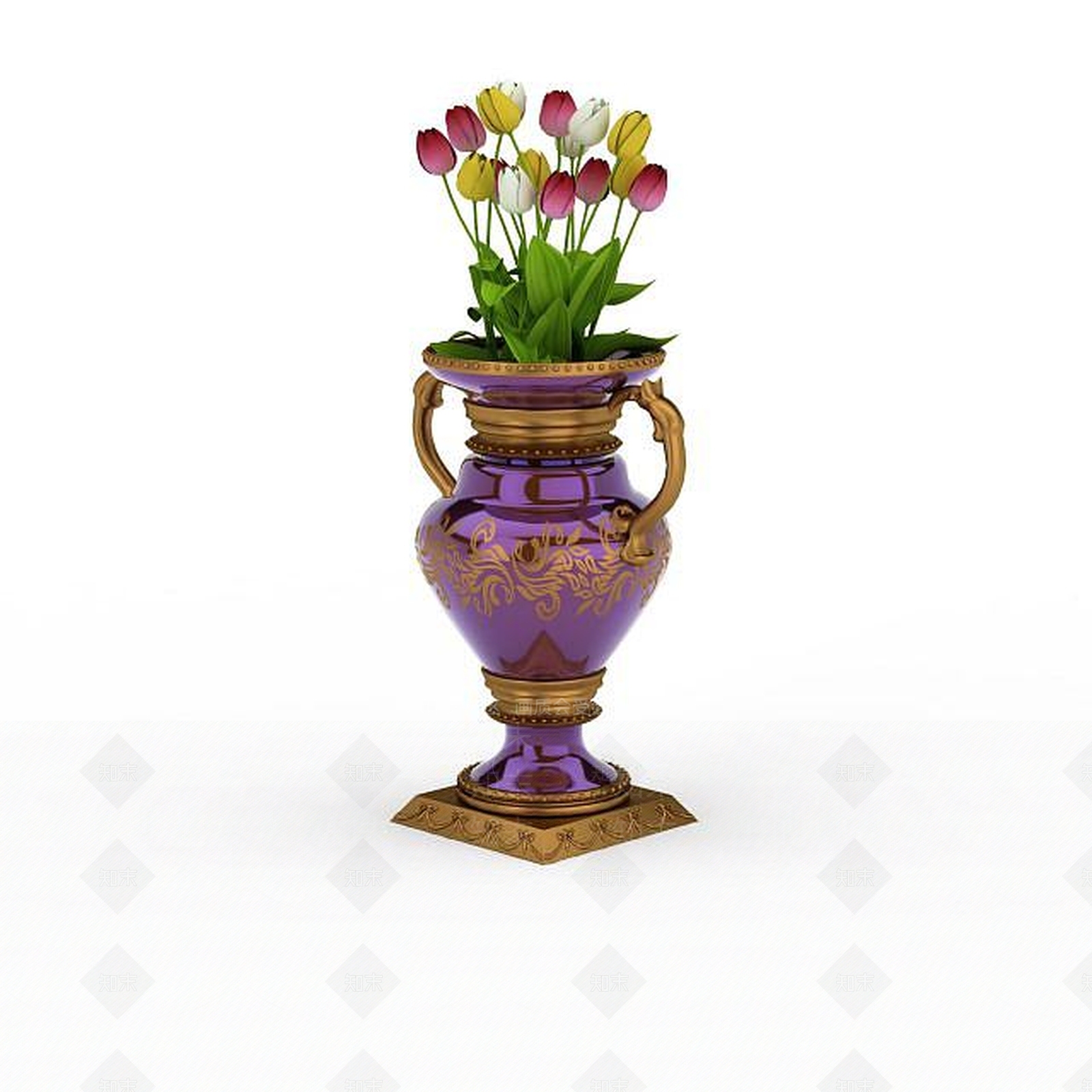 现代花瓶插花3D模型下载【ID:1196604094】