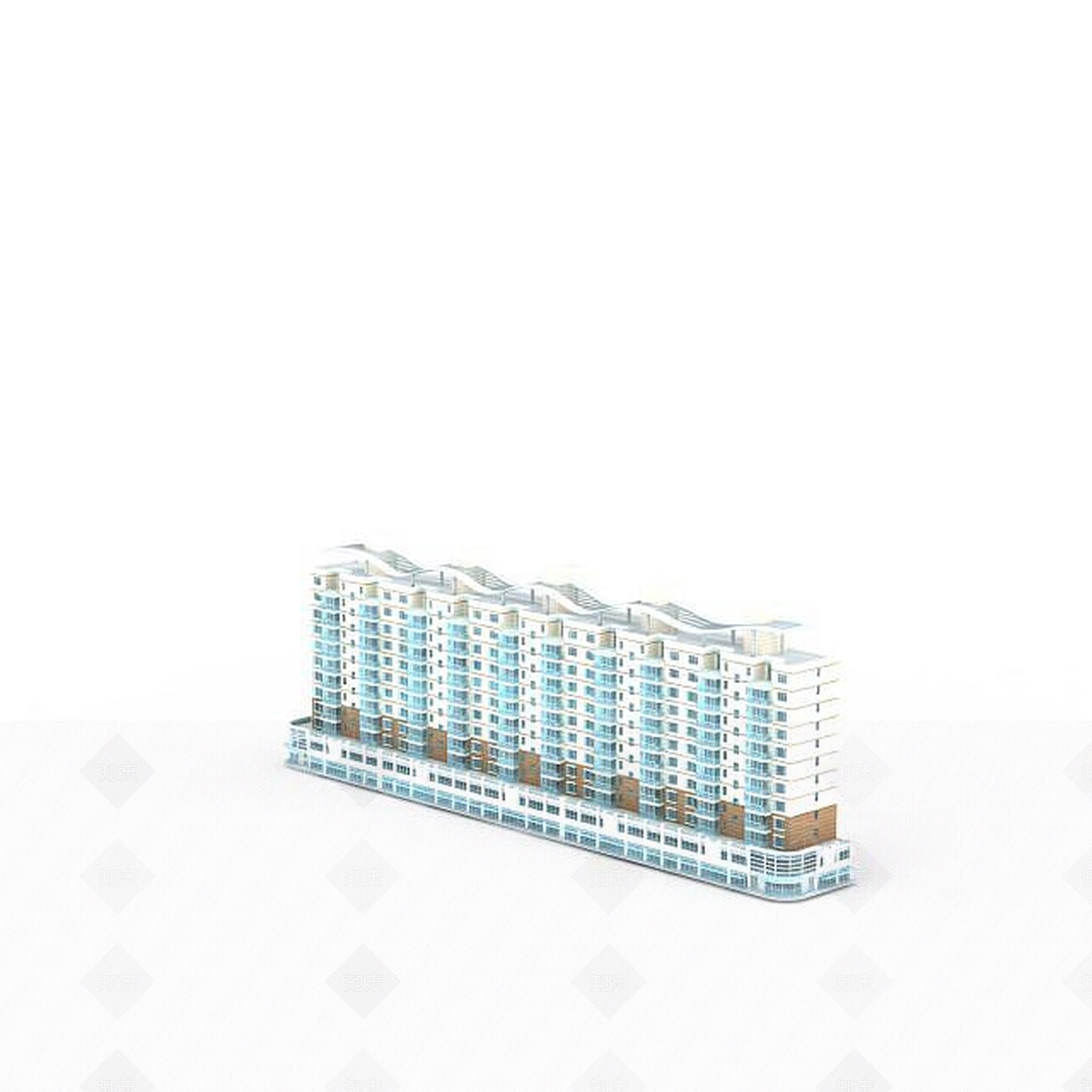 现代公寓群3D模型下载【ID:1196605299】