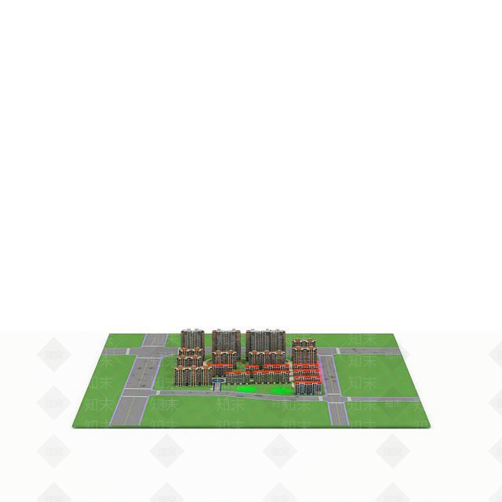 现代建筑群3D模型下载【ID:1196605472】