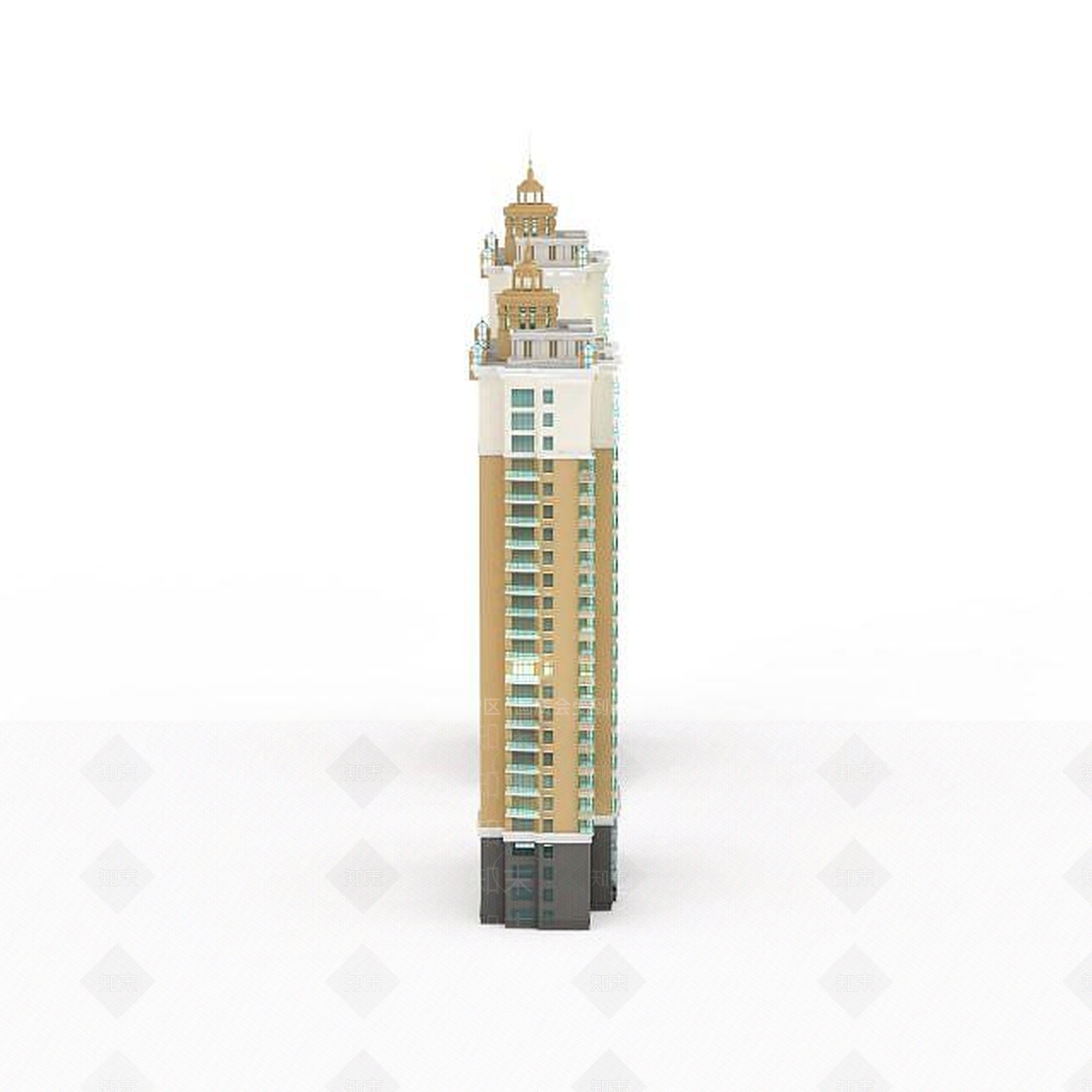 现代双子建筑3D模型下载【ID:1196606189】
