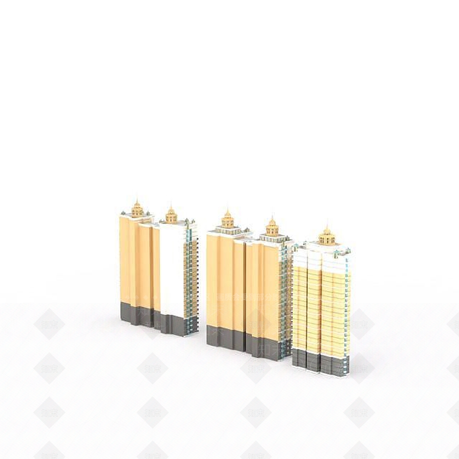 现代建筑群3D模型下载【ID:1196606222】