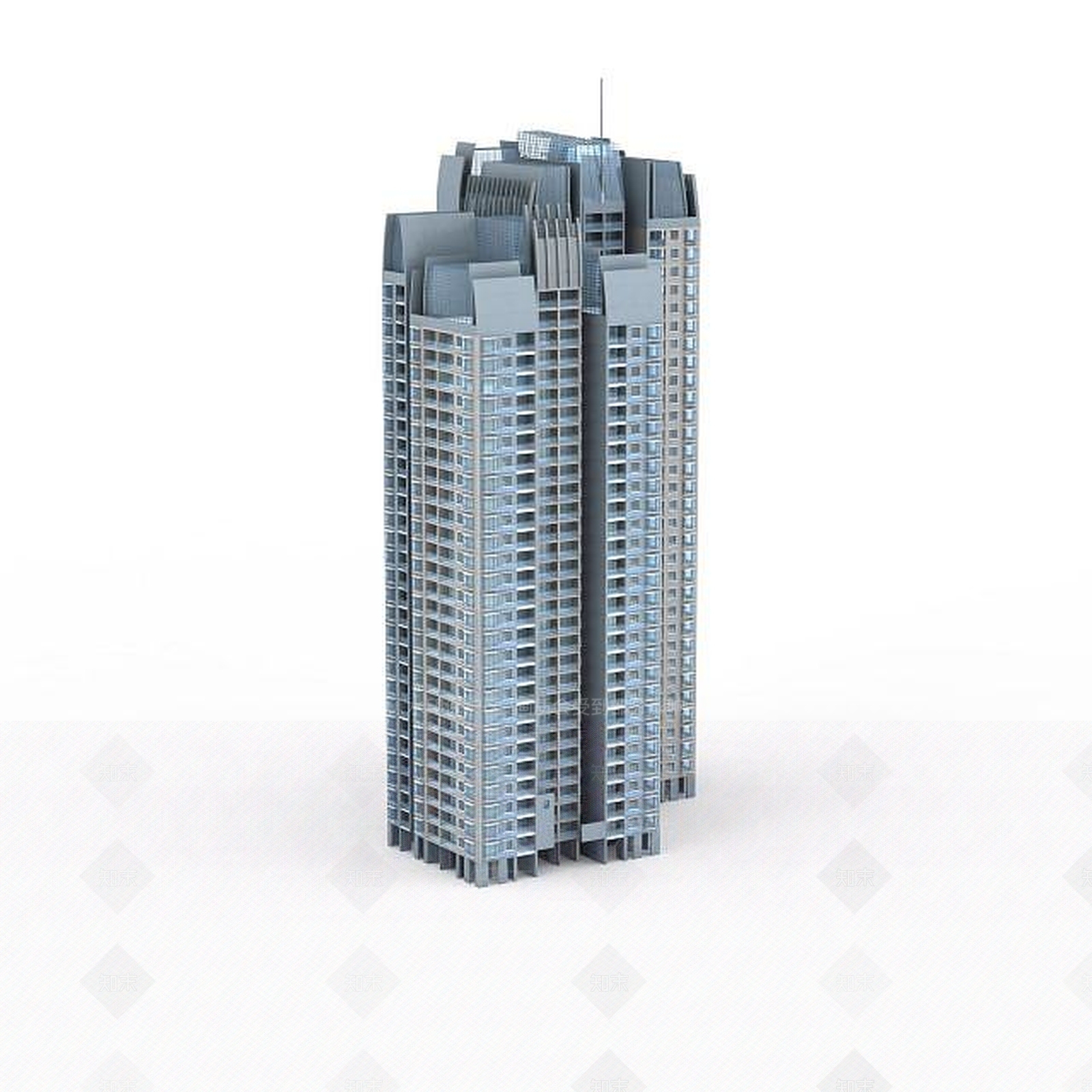 现代双子商厦3D模型下载【ID:1196606214】