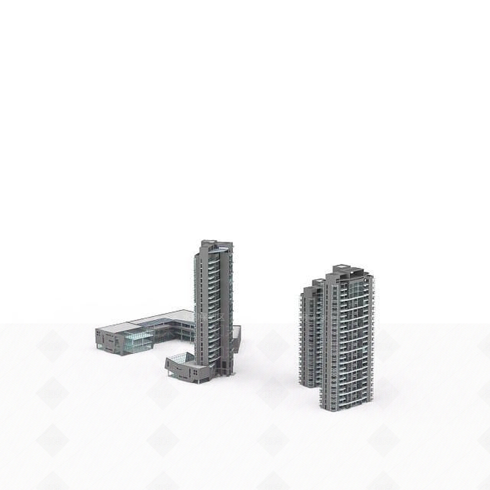 现代建筑大厦3D模型下载【ID:1196606296】