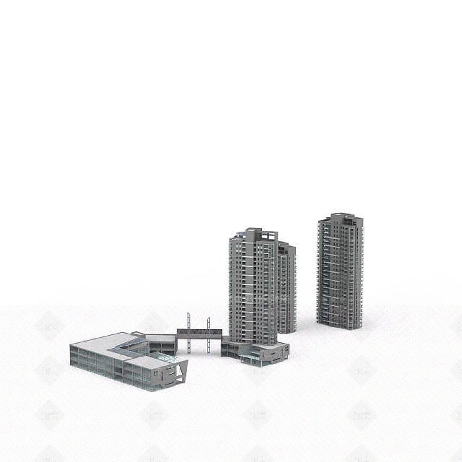 现代建筑大厦3D模型下载【ID:1196606296】