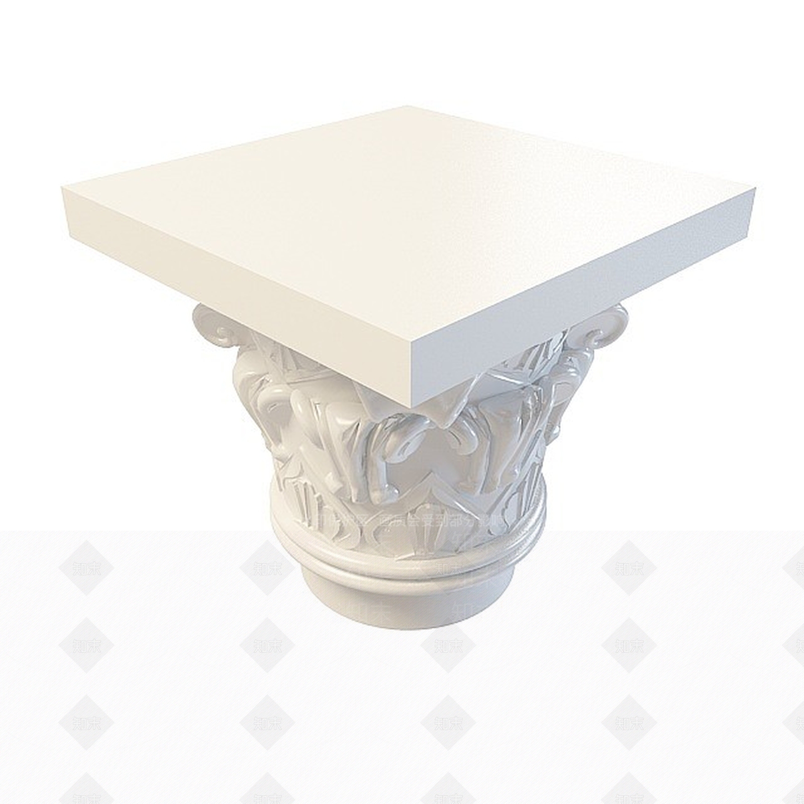现代雕花柱头3D模型下载【ID:1196606865】