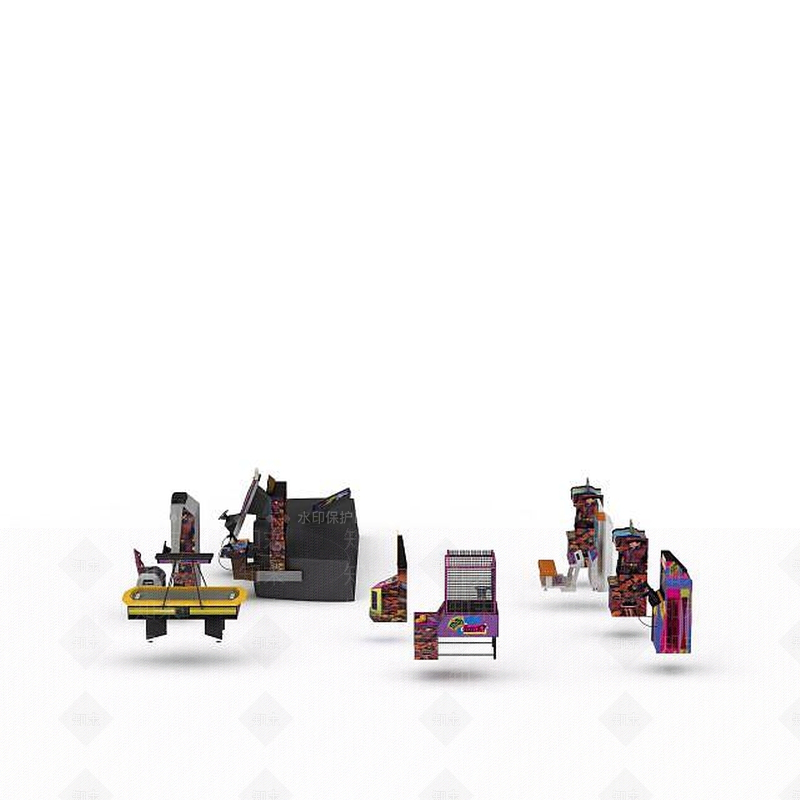 现代游戏厅设备3D模型下载【ID:1196607303】