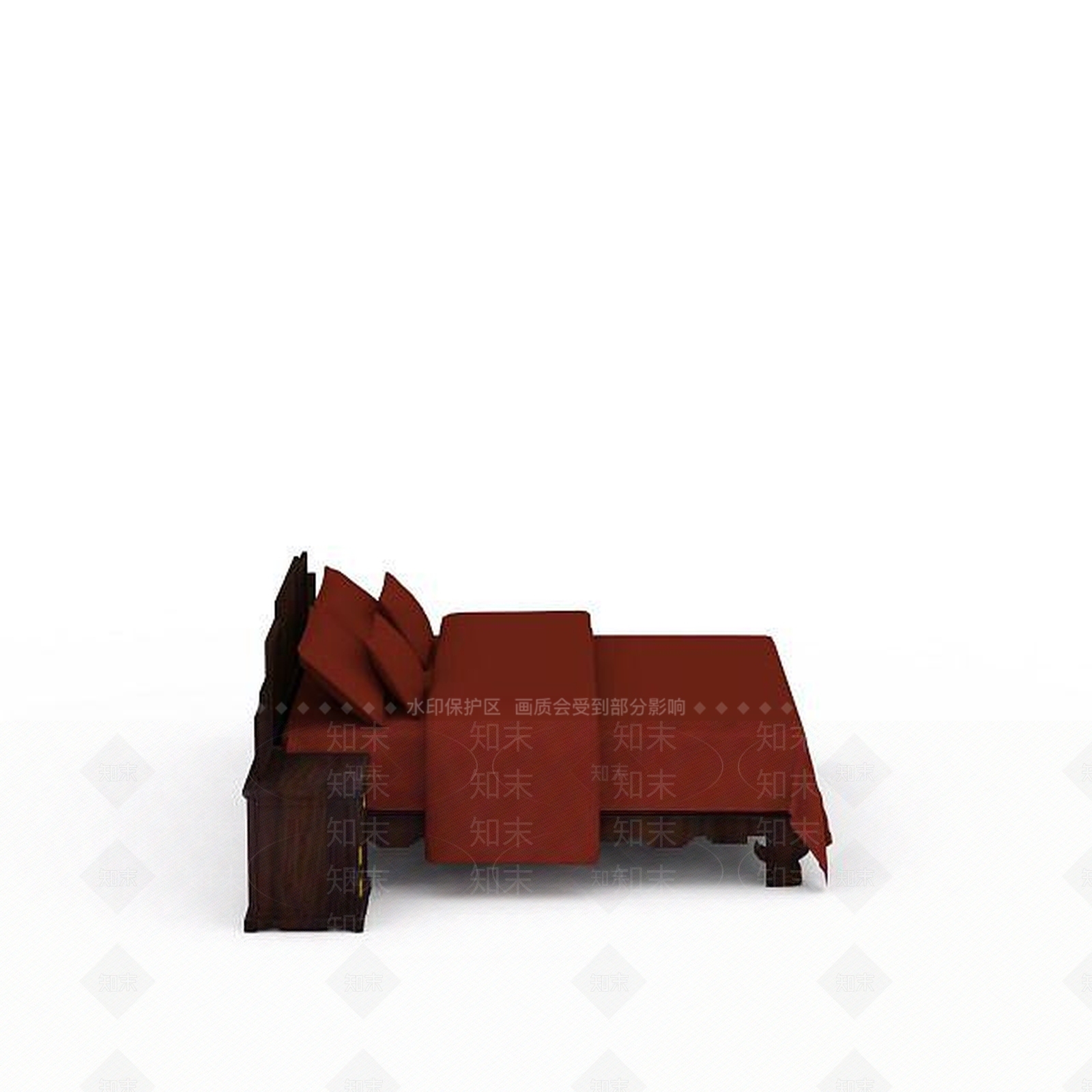 中式复古床3D模型下载【ID:1196607817】