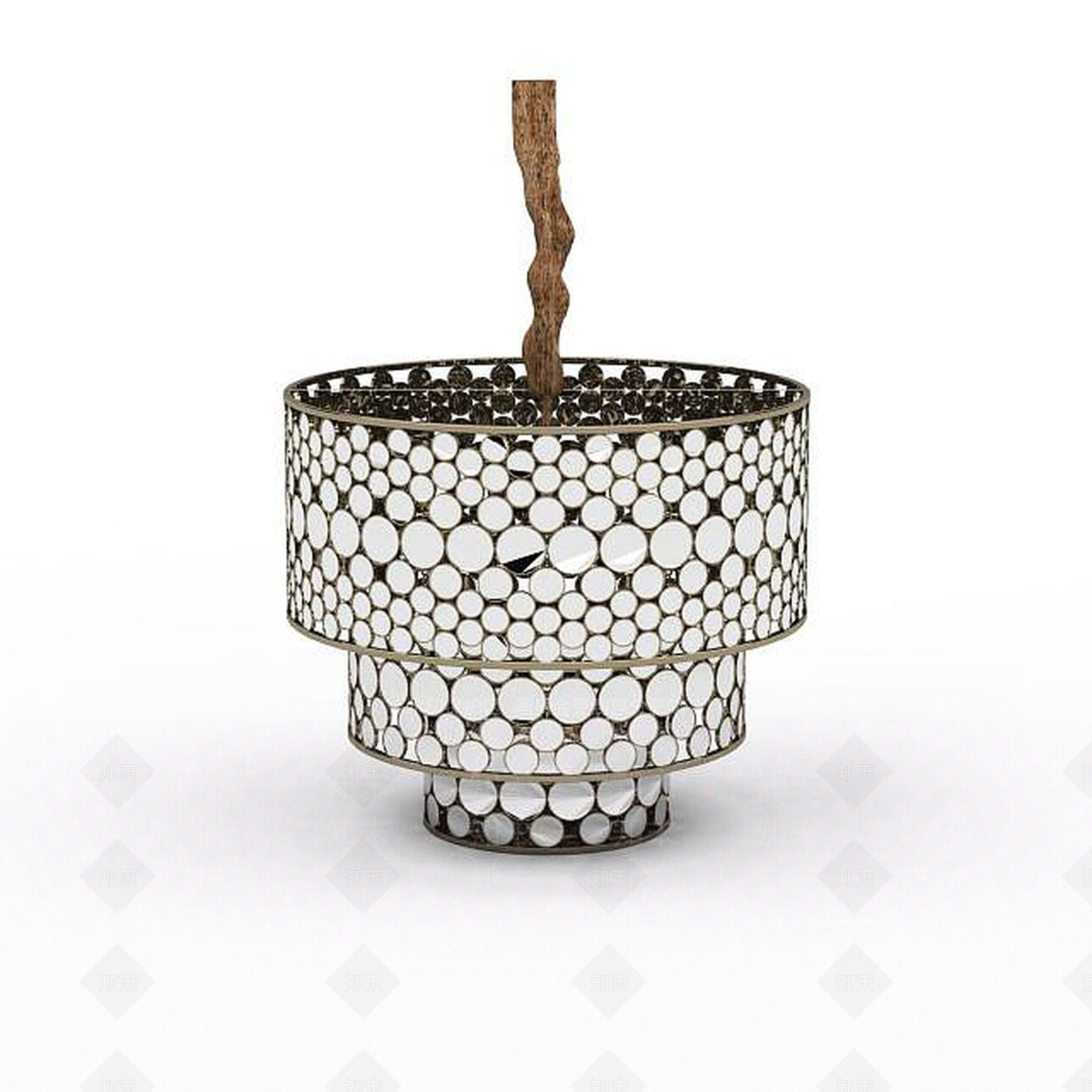 现代圆形水晶吊灯3D模型下载【ID:1196608018】