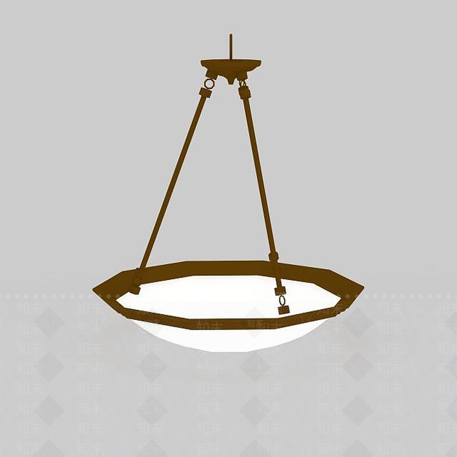 现代简约白色吊灯3D模型下载【ID:1196608287】