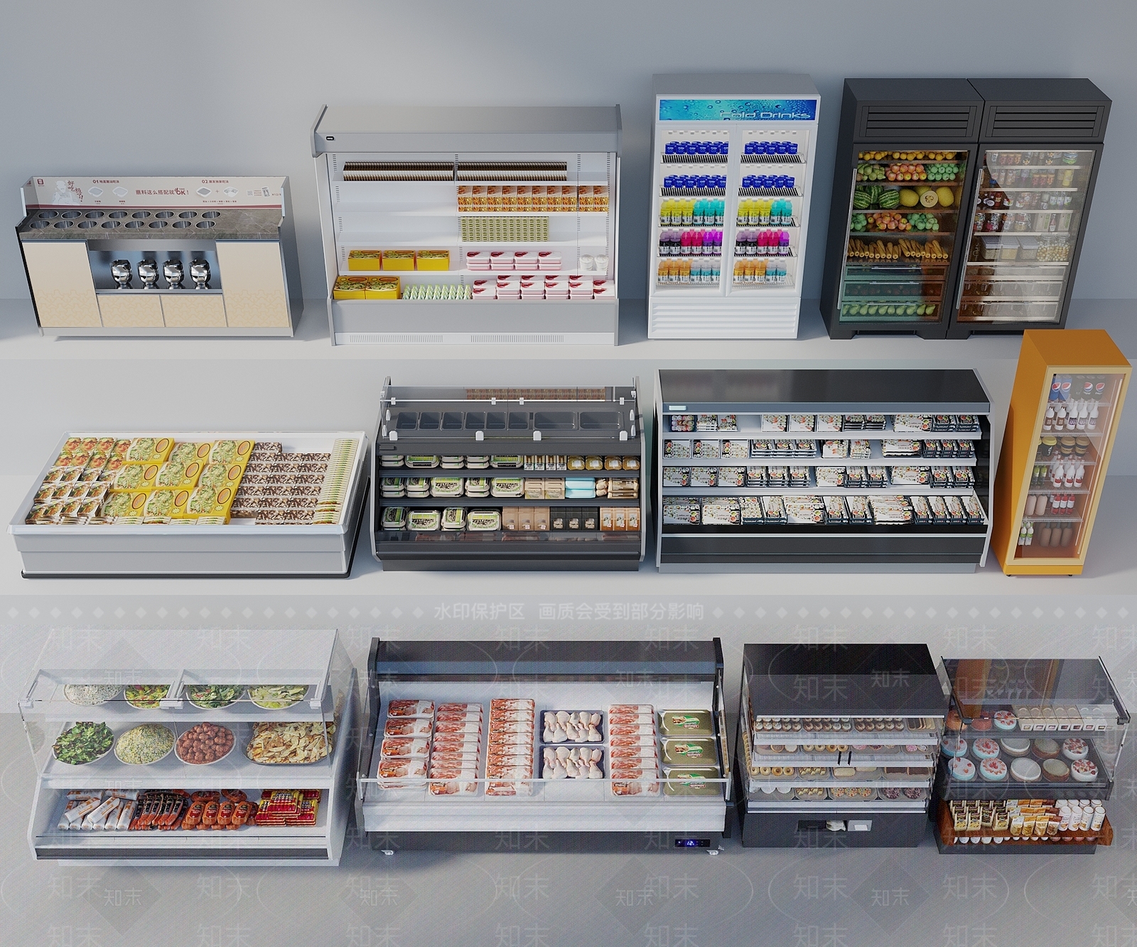 冰柜SU模型下载【ID:1196609113】