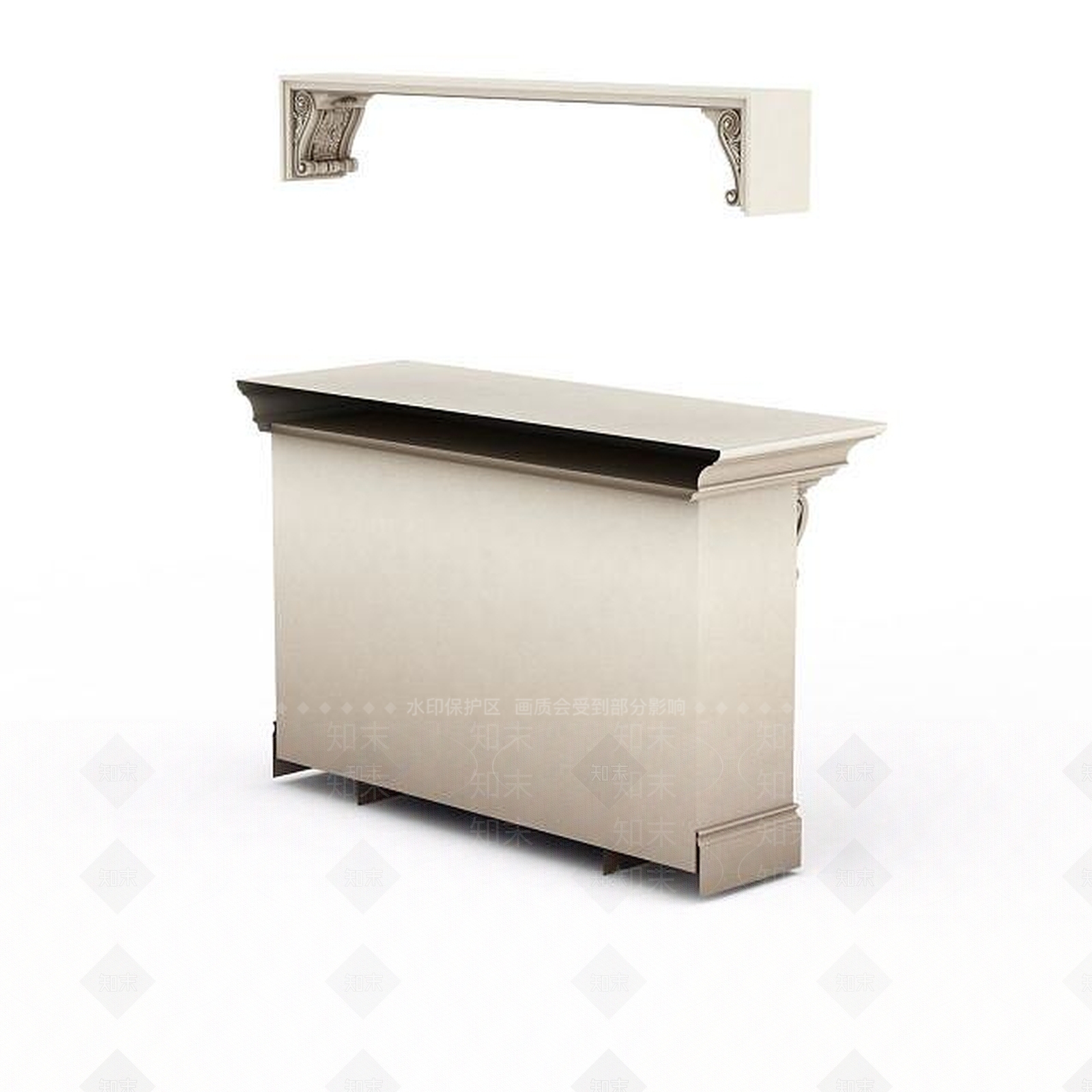 现代客厅边柜3D模型下载【ID:1196609924】