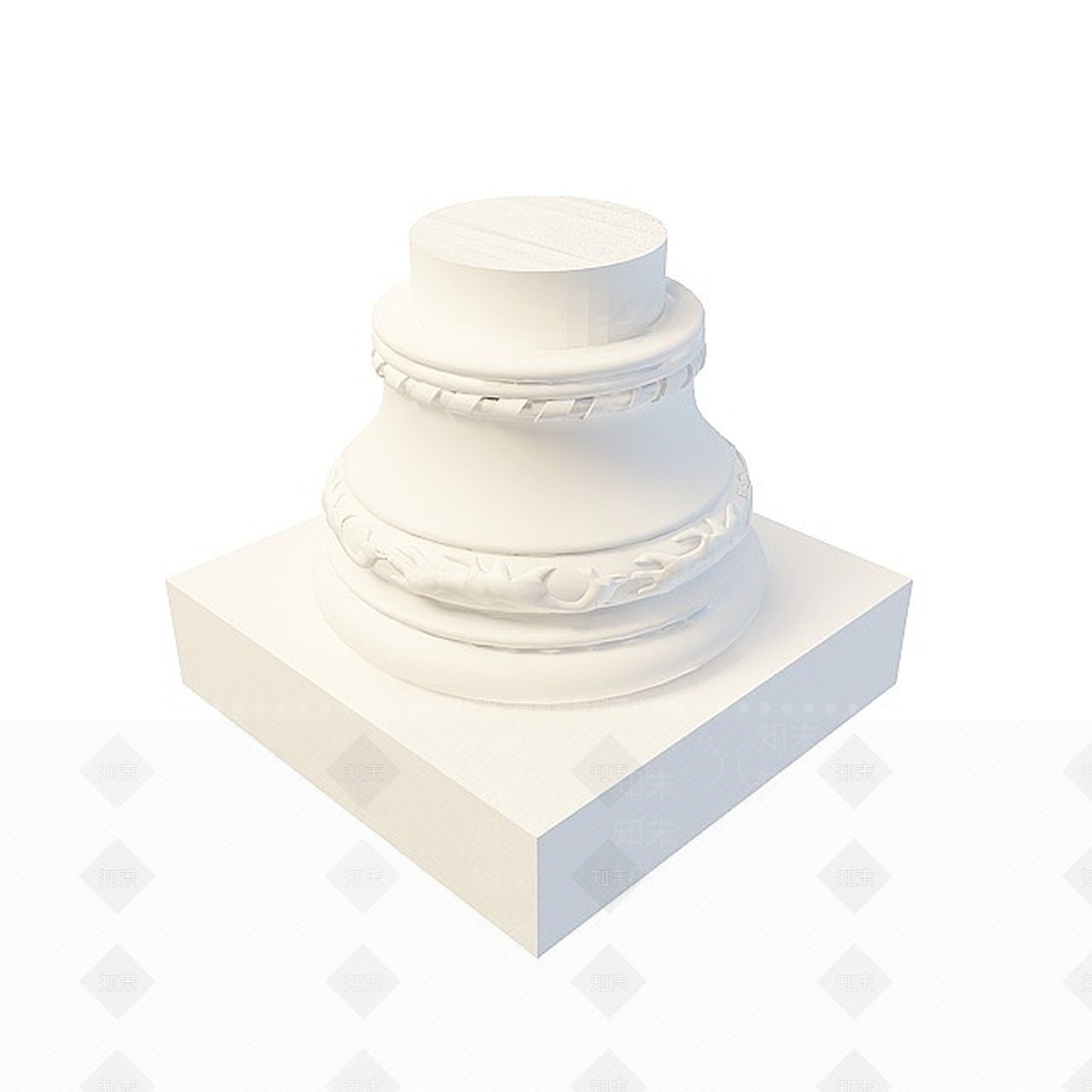 现代圆形柱头3D模型下载【ID:1196610120】