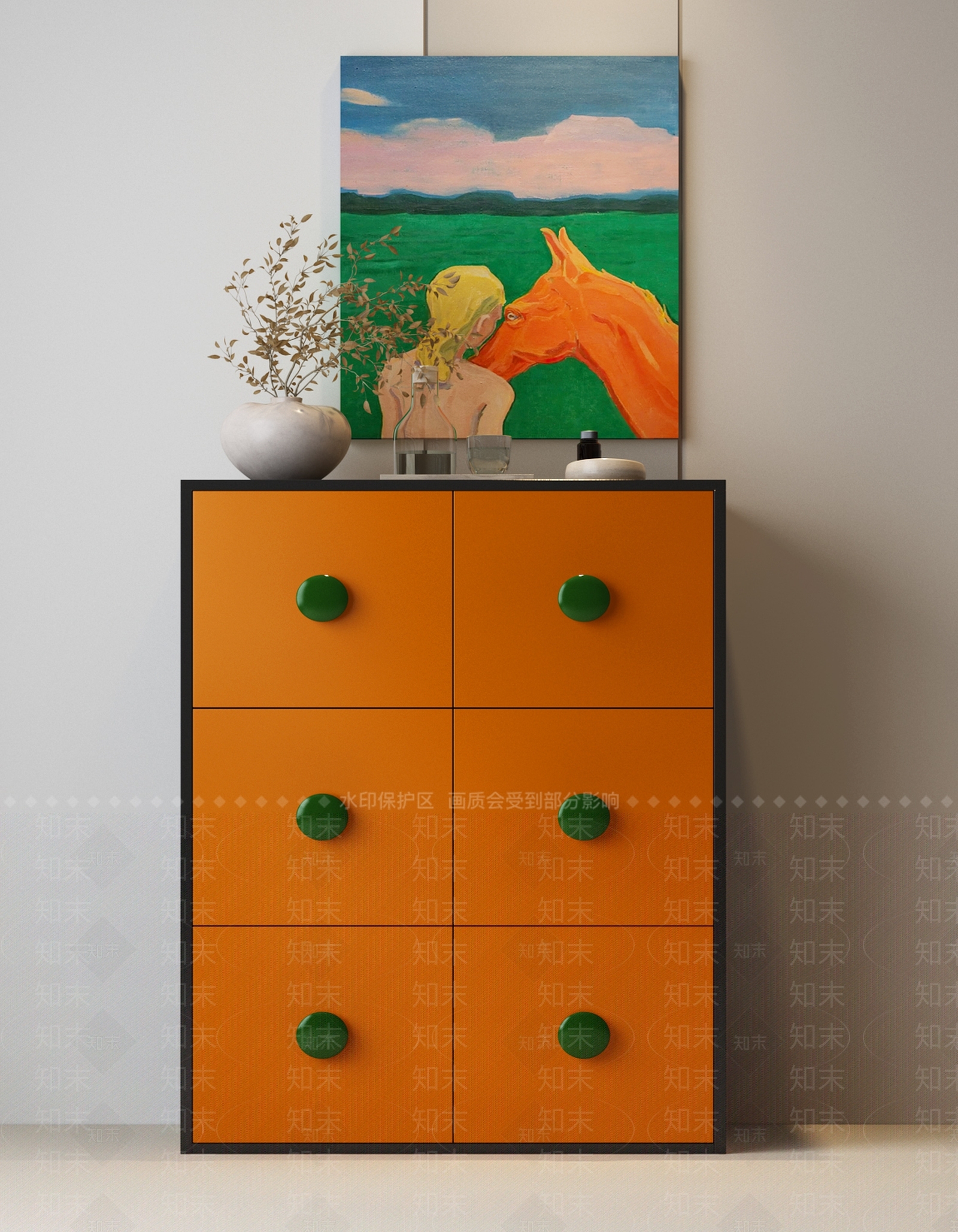 现代意式斗柜SU模型下载【ID:1196614721】