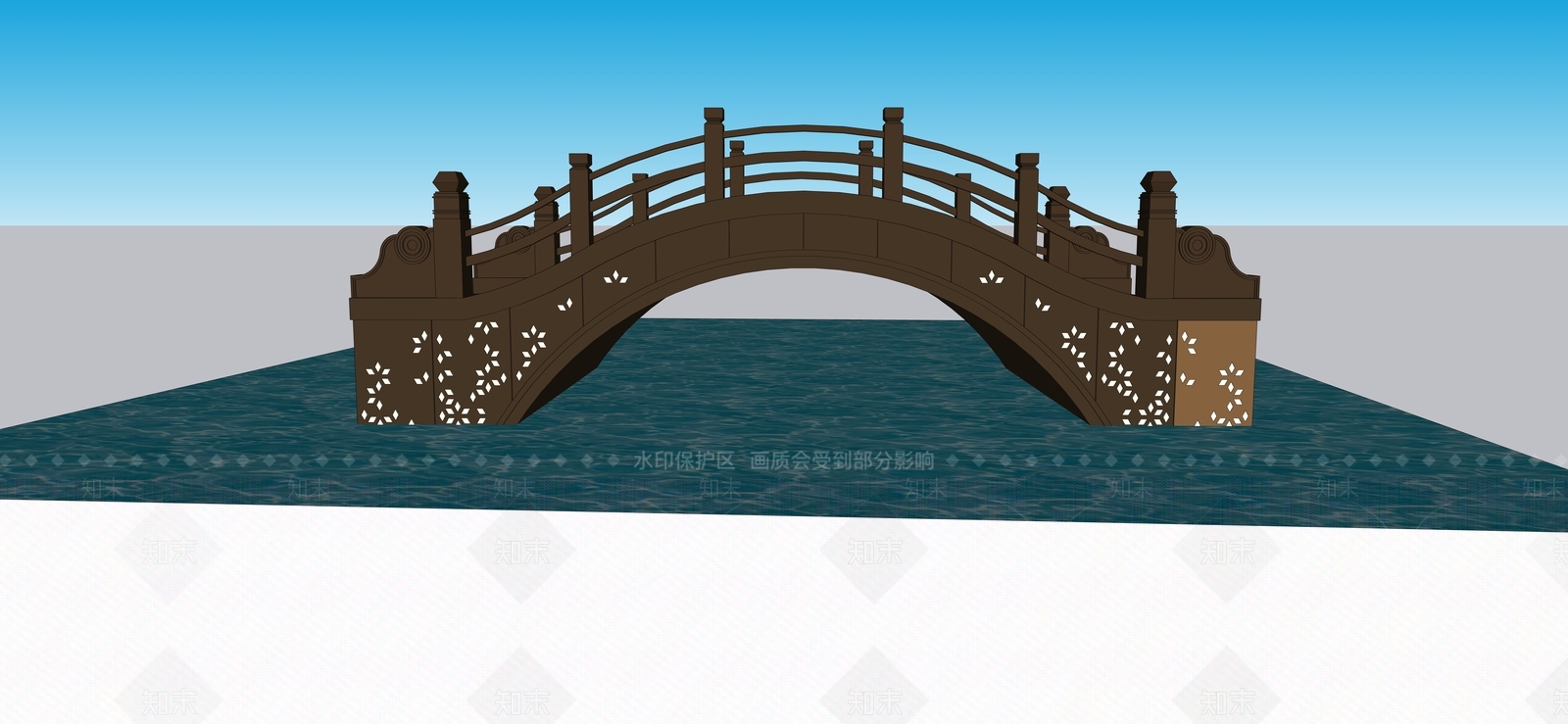 新中式景观桥SU模型下载【ID:1196616729】