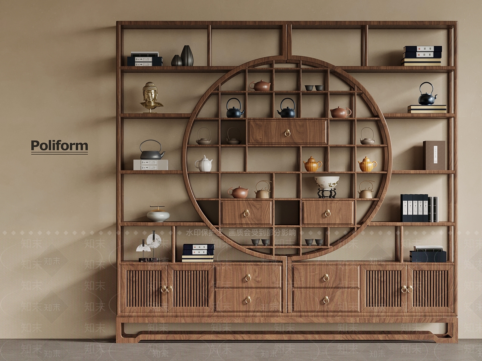 新中式博古架SU模型下载【ID:1196617005】