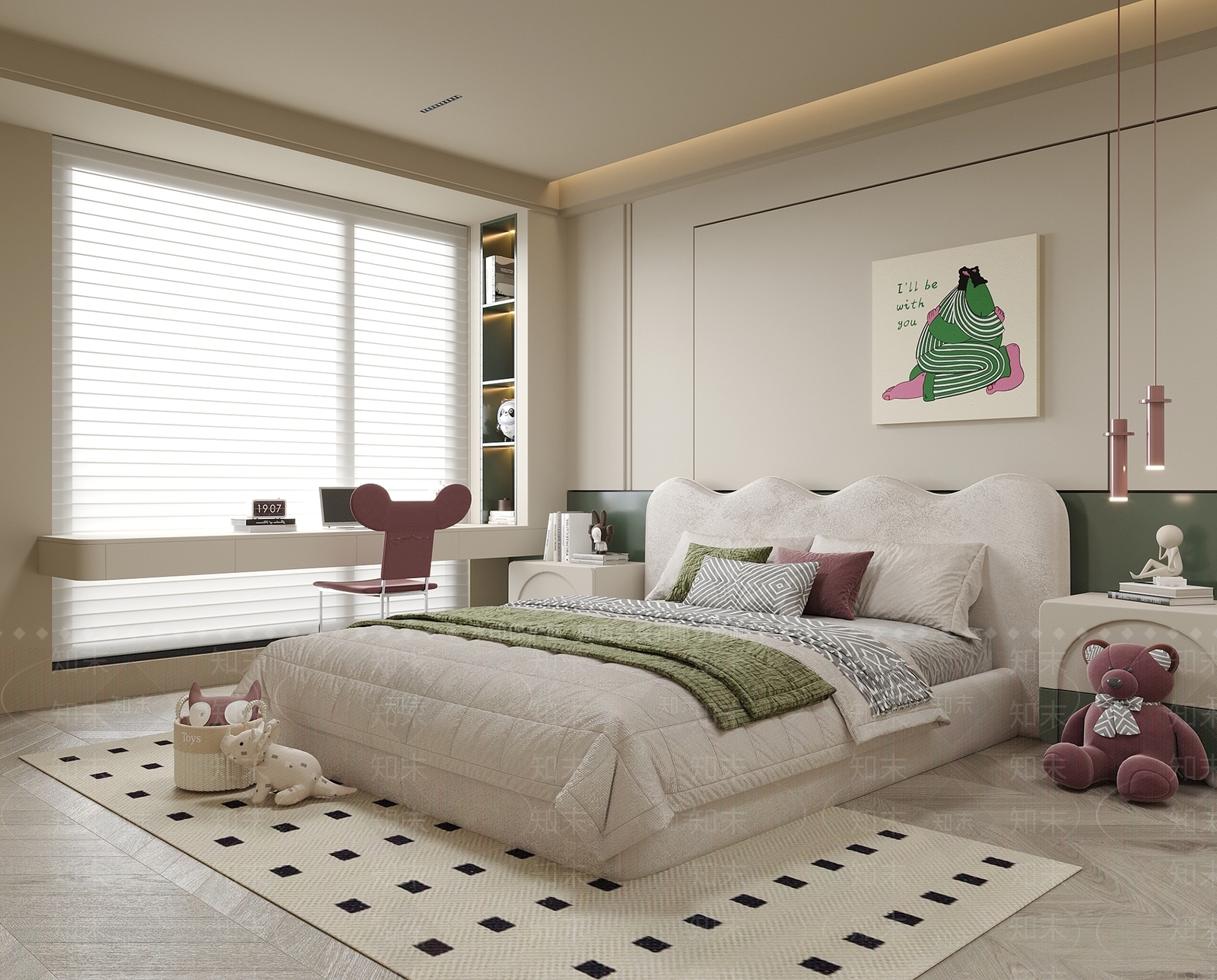 现代通用儿童房3D模型下载【ID:1196617412】
