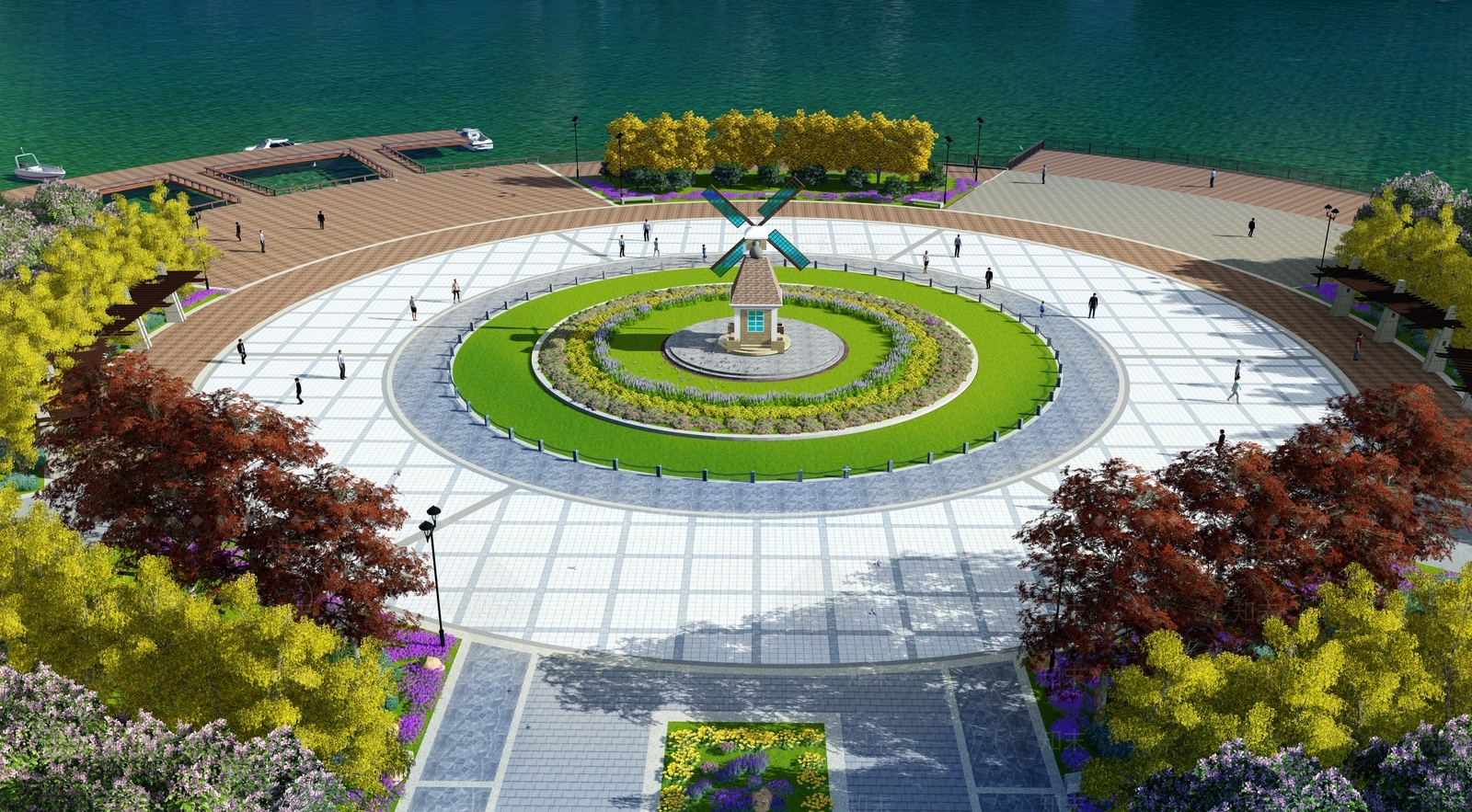 法式滨水景观SU模型下载【ID:1196617761】