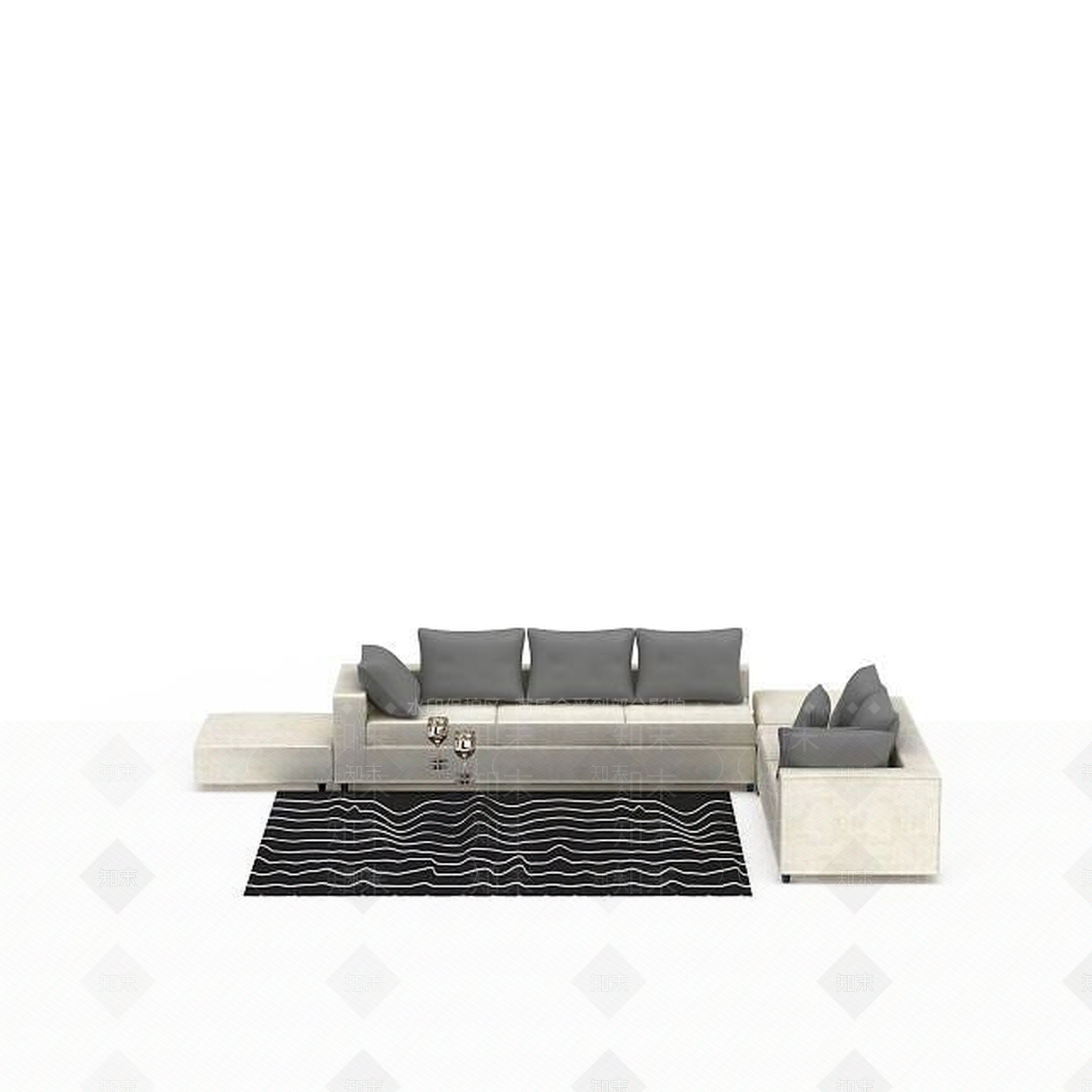 现代沙发组合3D模型下载【ID:1196619517】