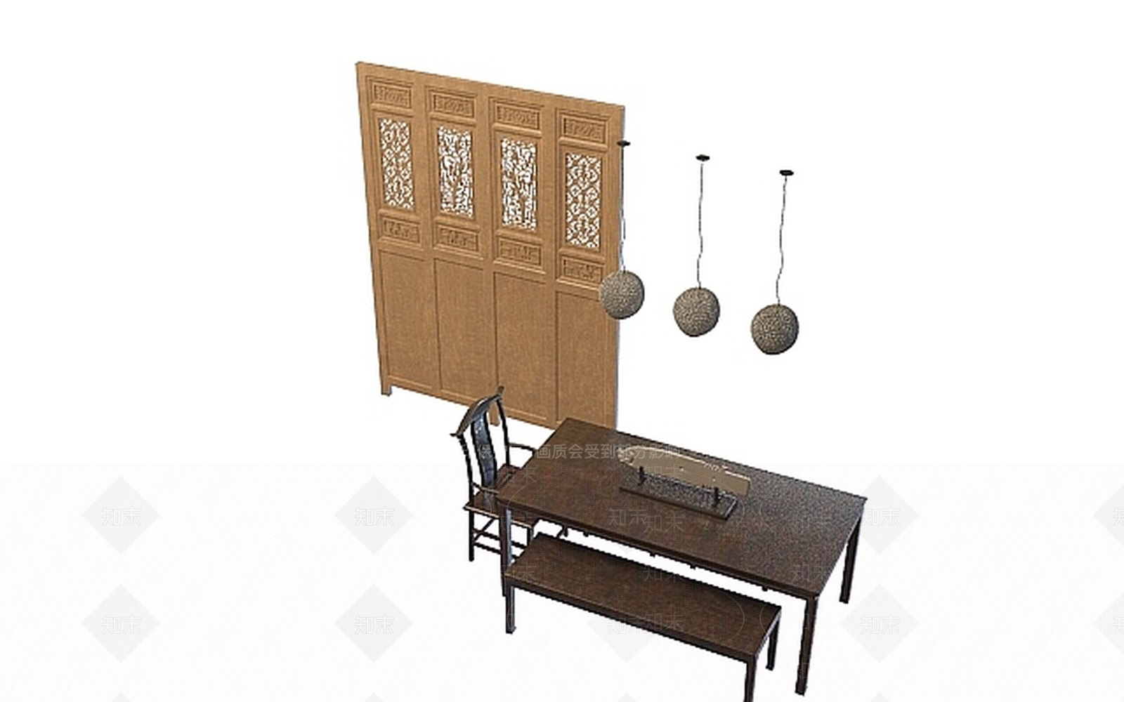 现代书桌椅3D模型下载【ID:1196619568】