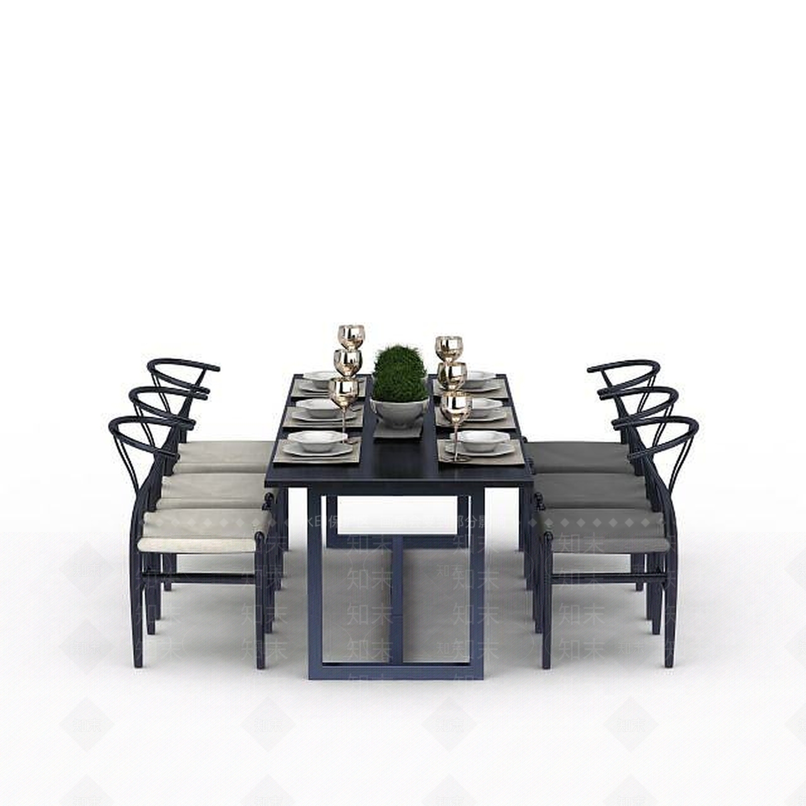 现代书桌椅3D模型下载【ID:1196619675】