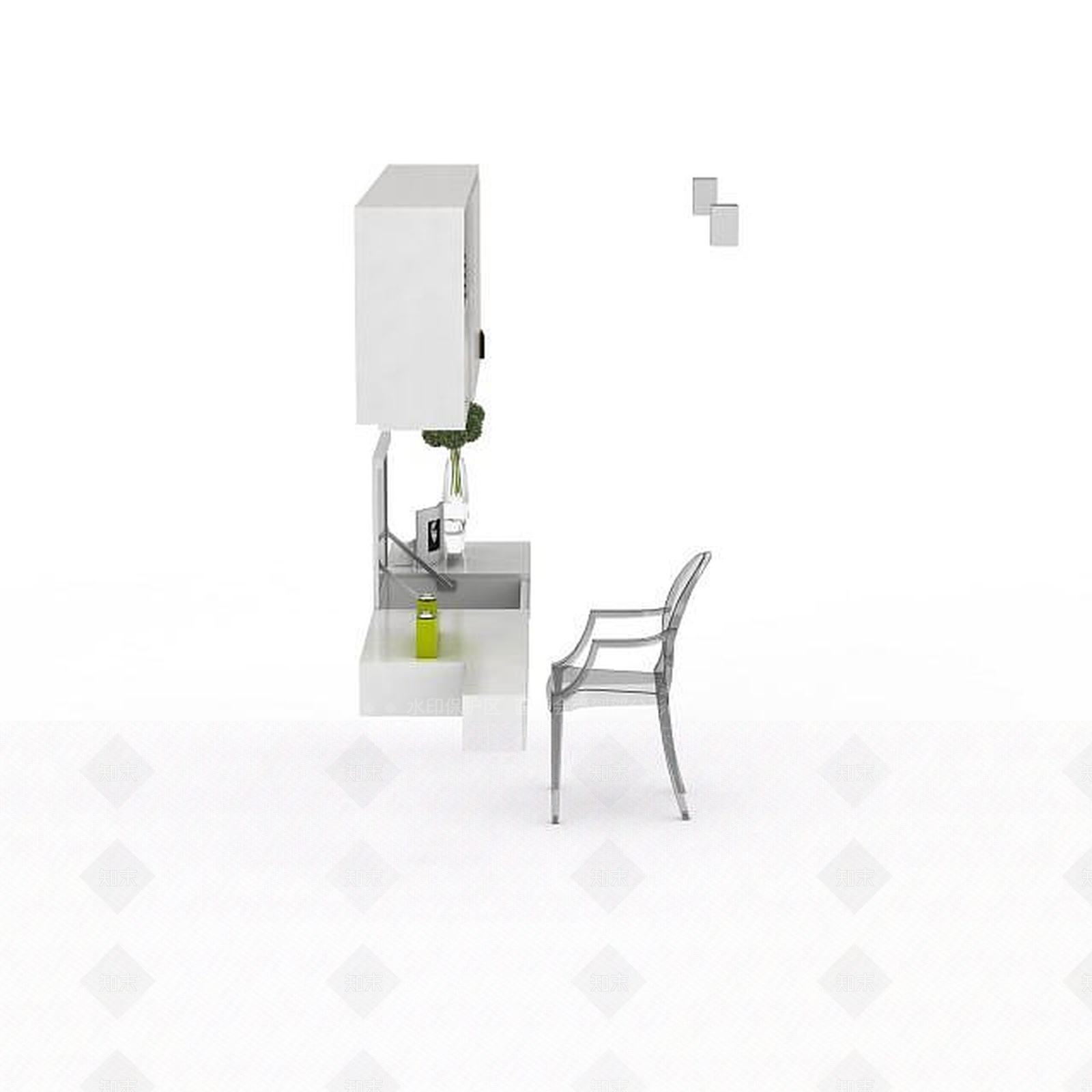 现代书桌椅3D模型下载【ID:1196619794】