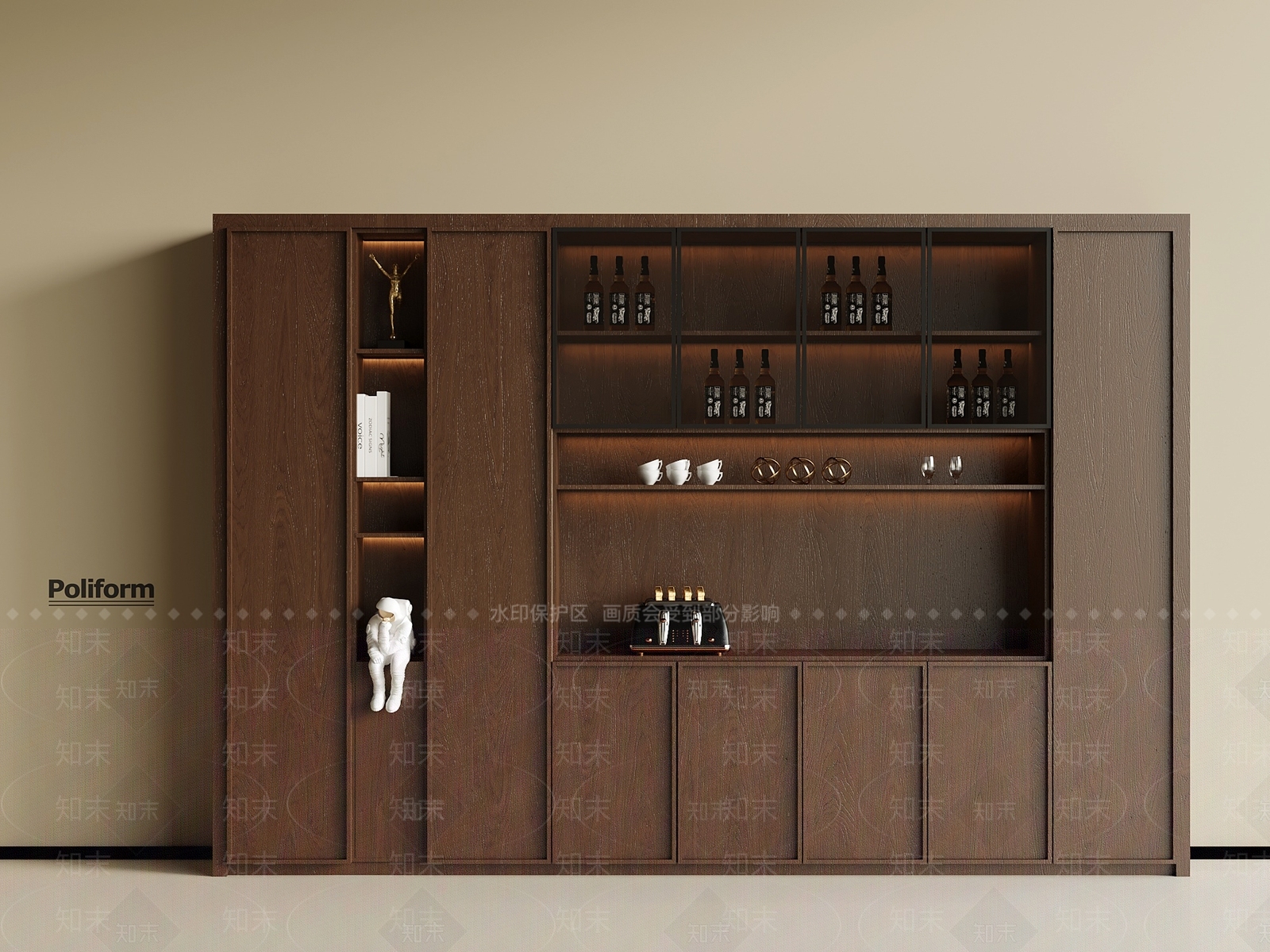 新中式酒柜SU模型下载【ID:1196622053】