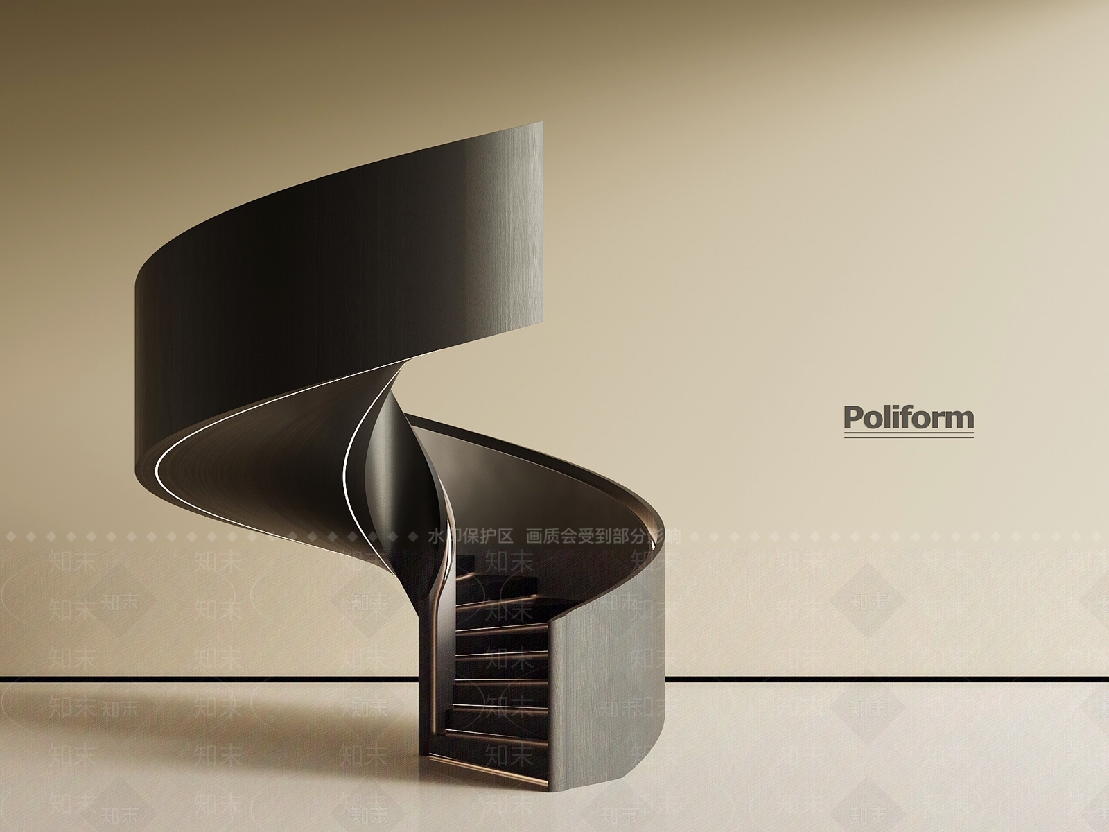 现代旋转楼梯3D模型下载【ID:1196626370】