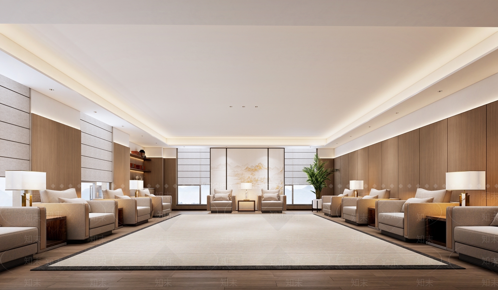 现代简约接待室SU模型下载【ID:1196626995】