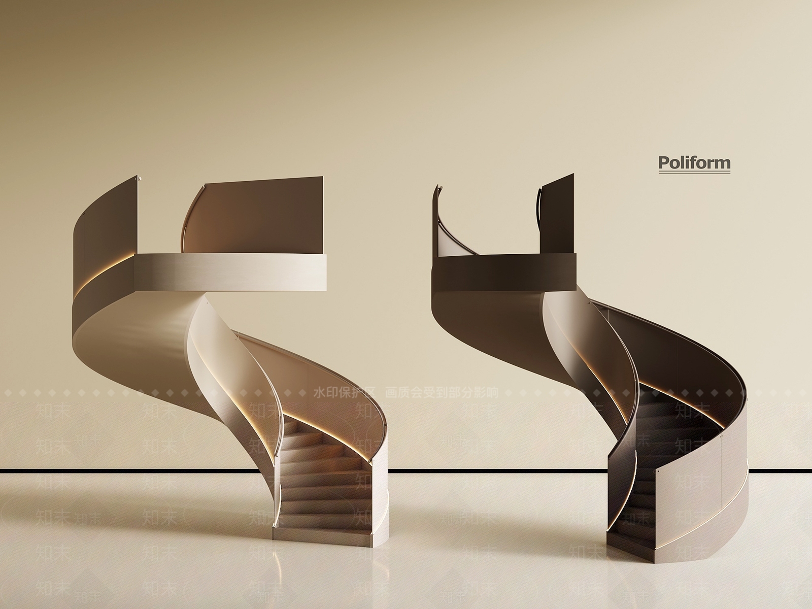 现代旋转楼梯SU模型下载【ID:1196626732】