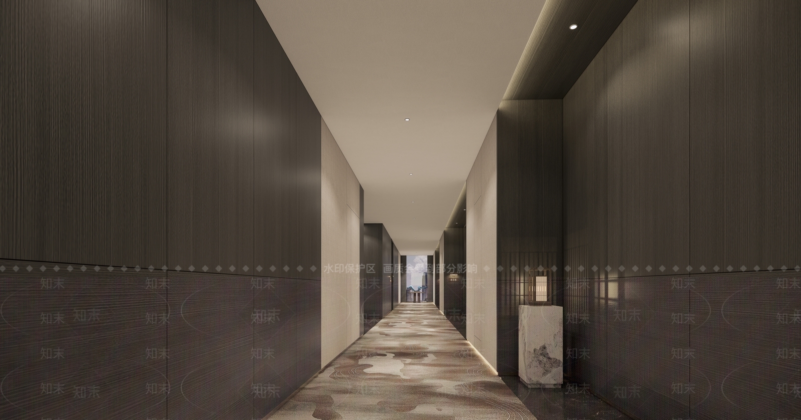 新中式酒店走廊SU模型下载【ID:1196627610】