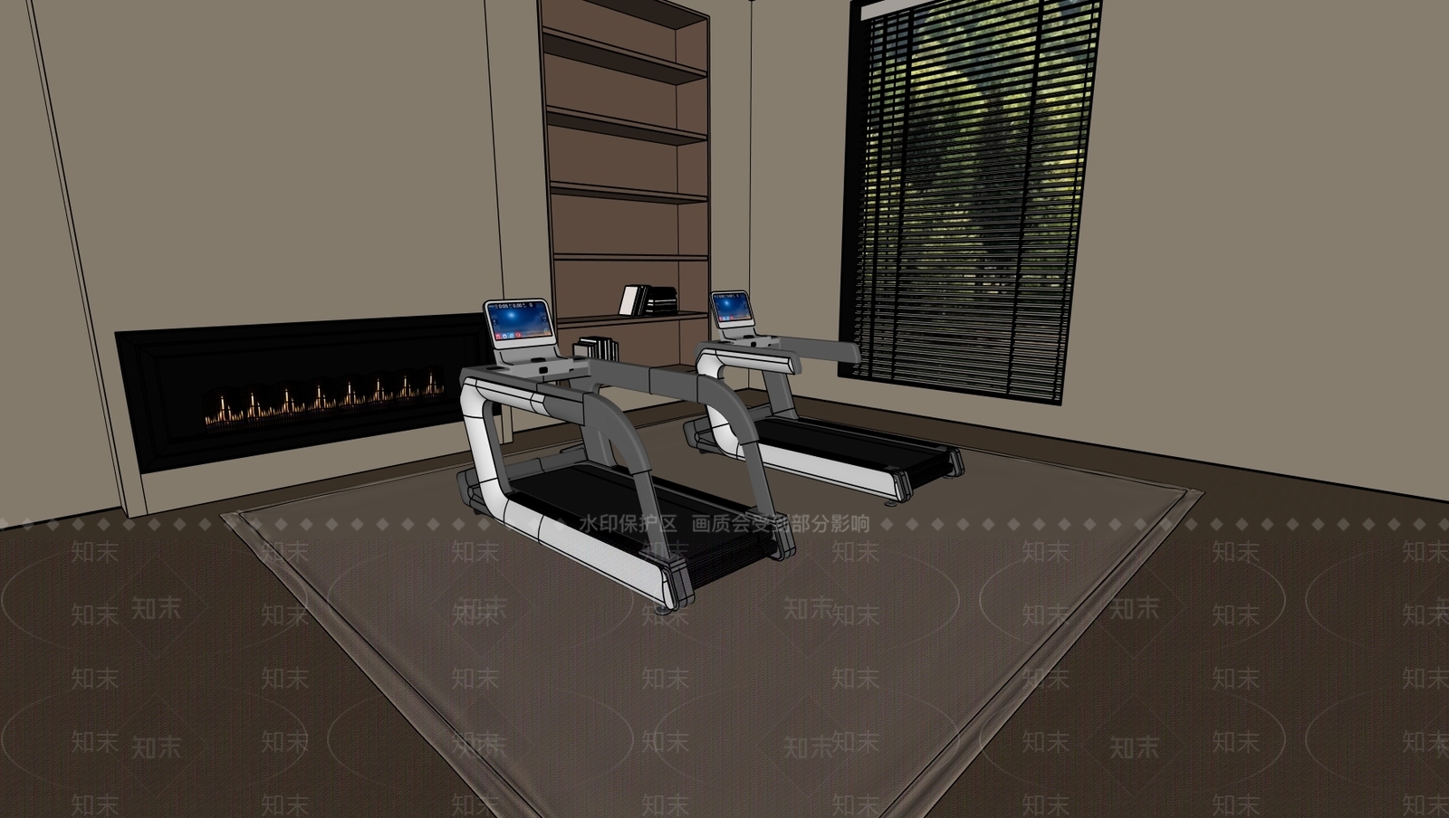 跑步机SU模型下载【ID:1196628376】
