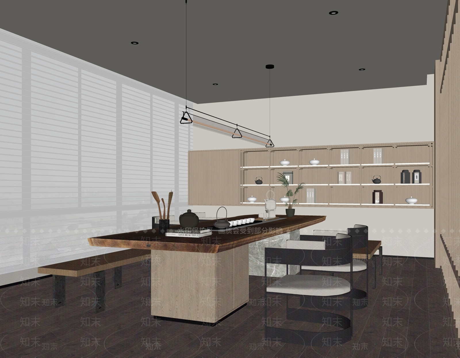 现代茶室SU模型下载【ID:1196628371】