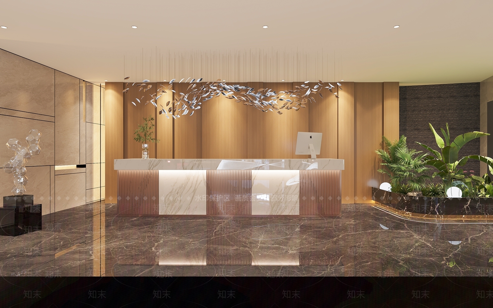 现代轻奢酒店3D模型下载【ID:1196630180】