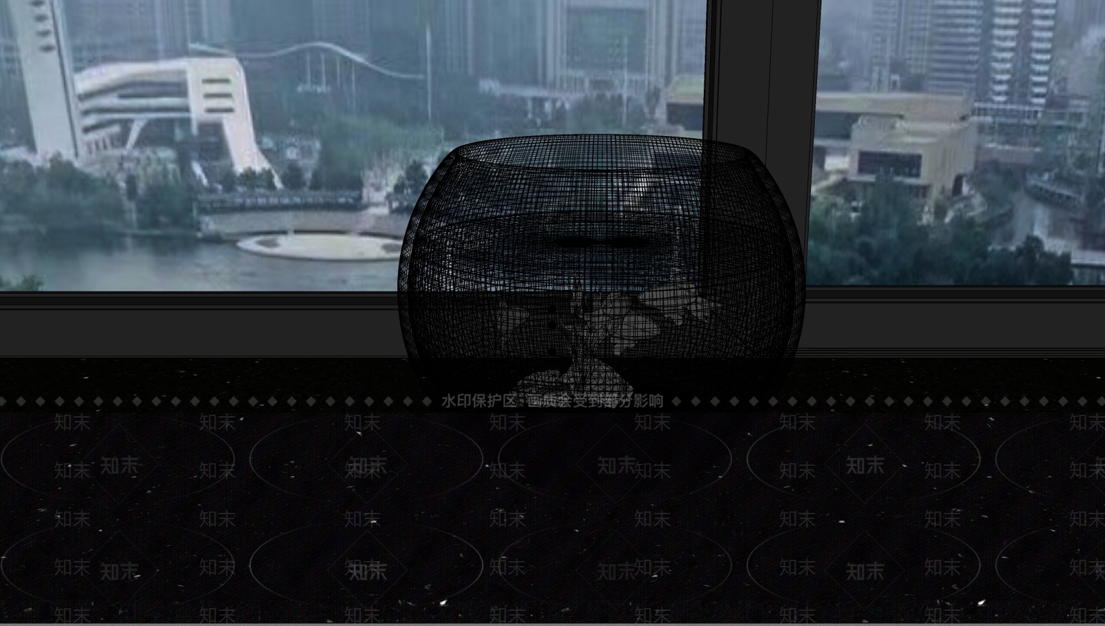 现代鱼缸SU模型下载【ID:1196632235】