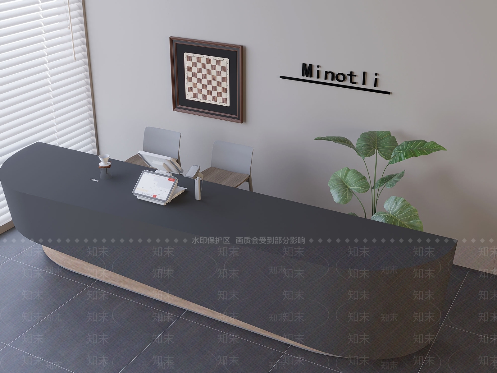 轻奢意式前台SU模型下载【ID:1196632527】