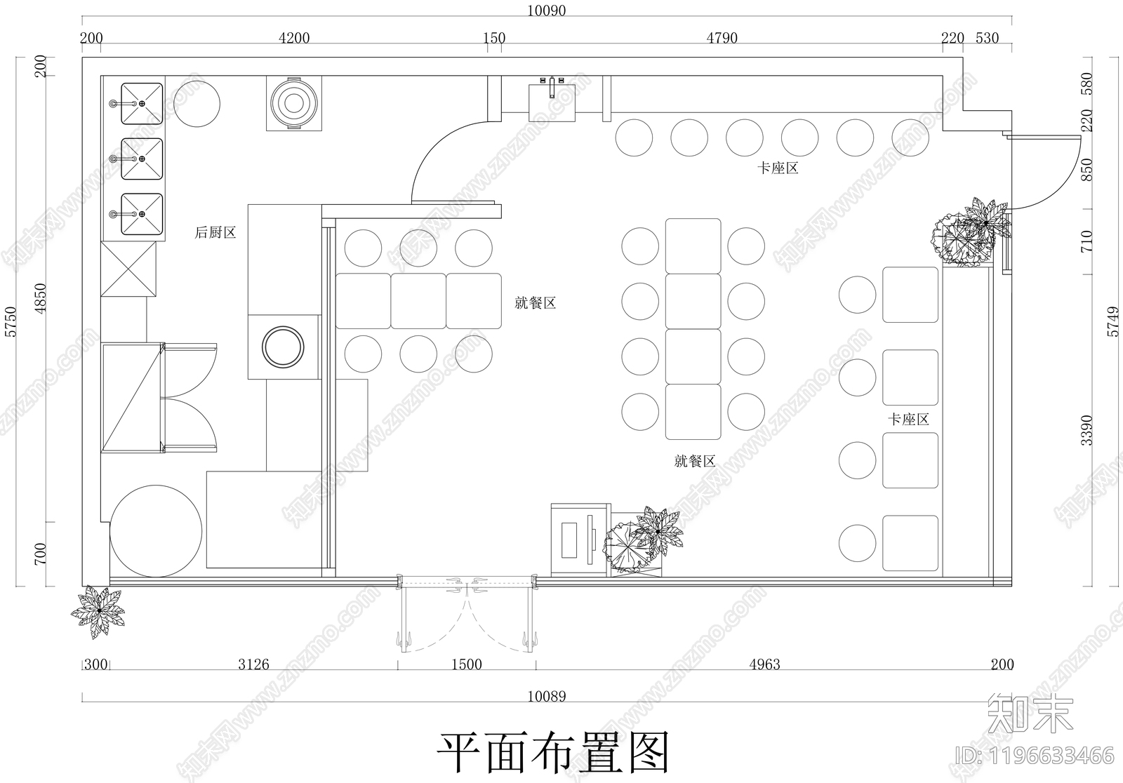 现代其他餐饮空间cad施工图下载【ID:1196633466】