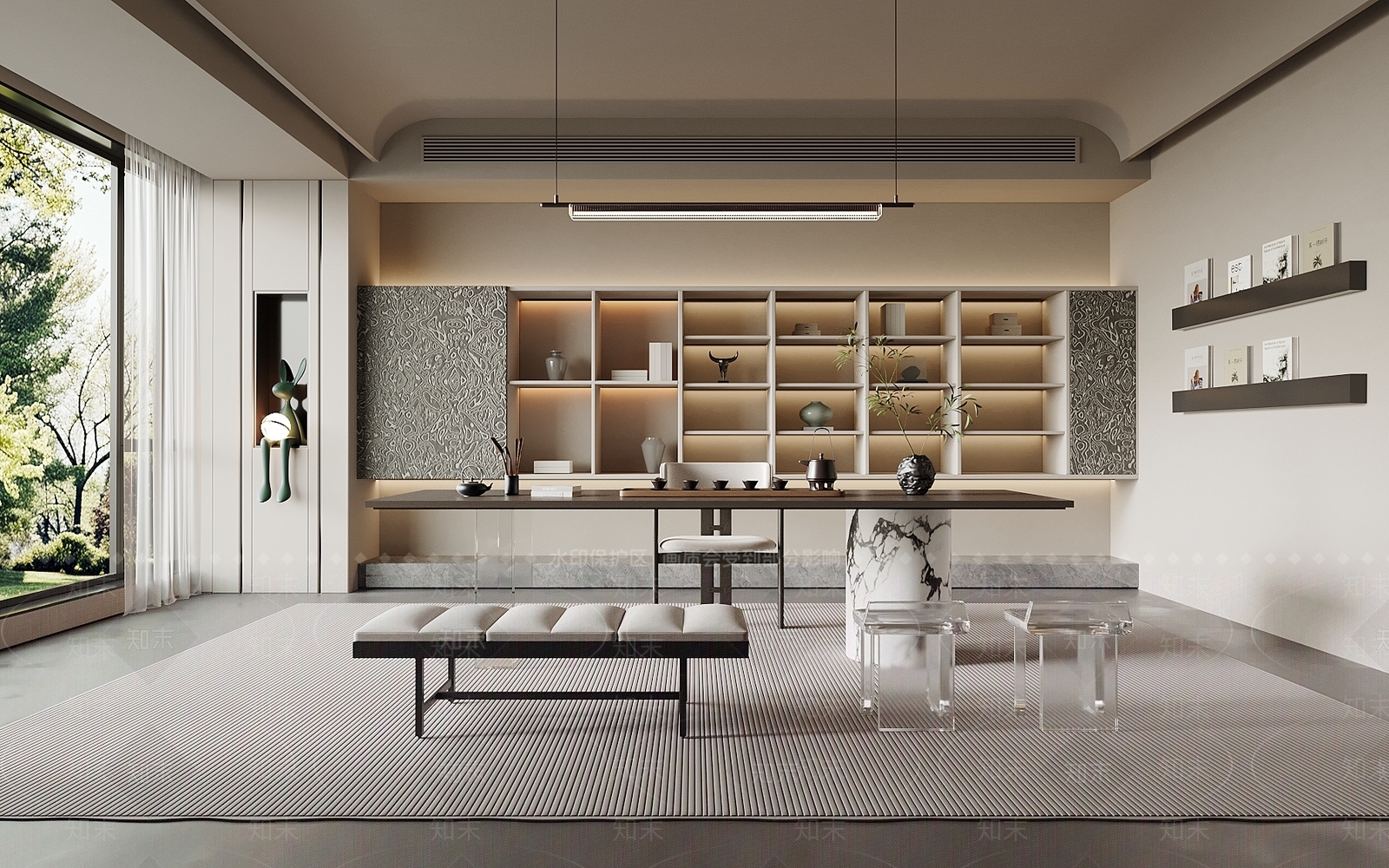 现代书房3D模型下载【ID:1196634464】