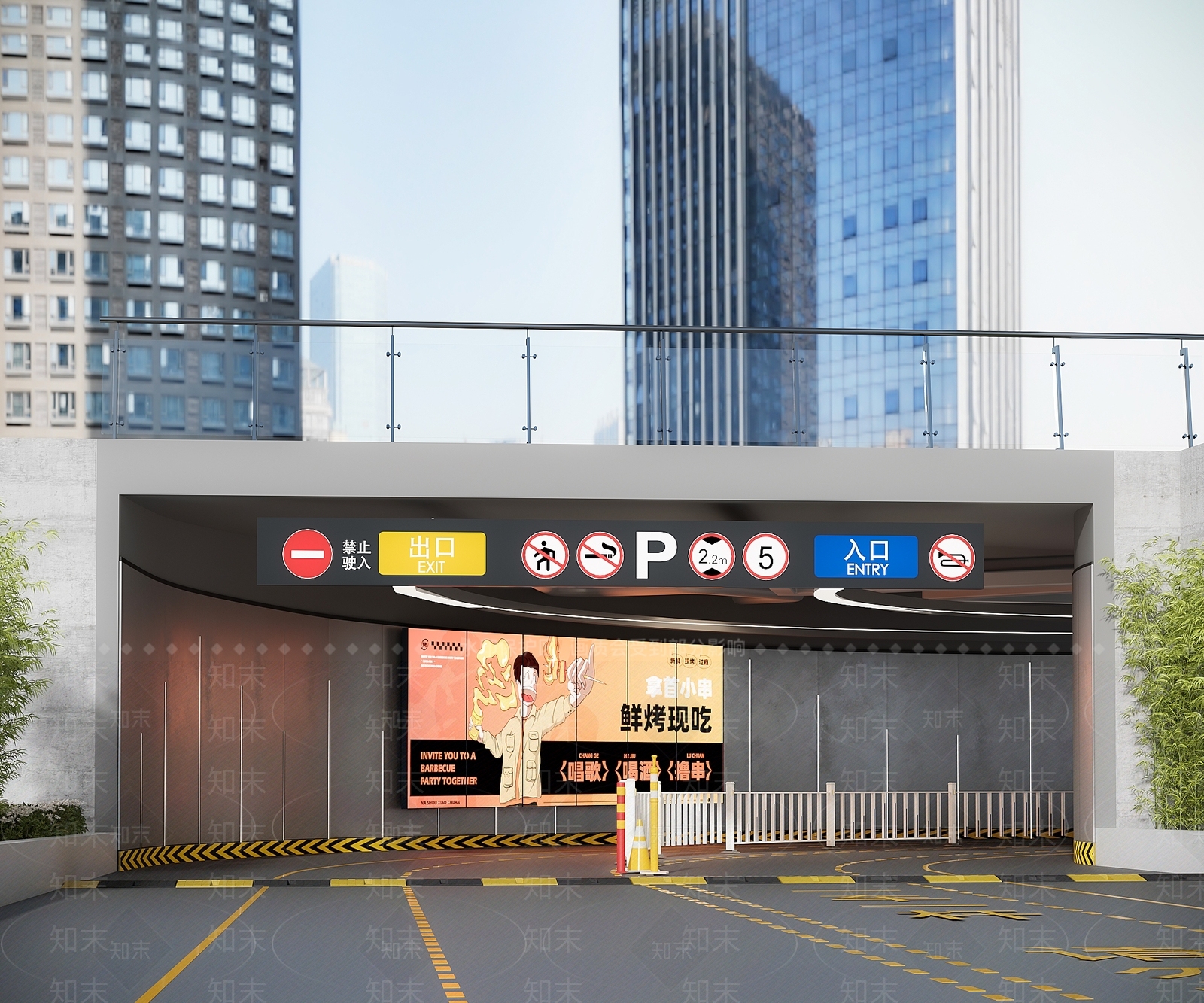 现代地下车库3D模型下载【ID:1196634764】