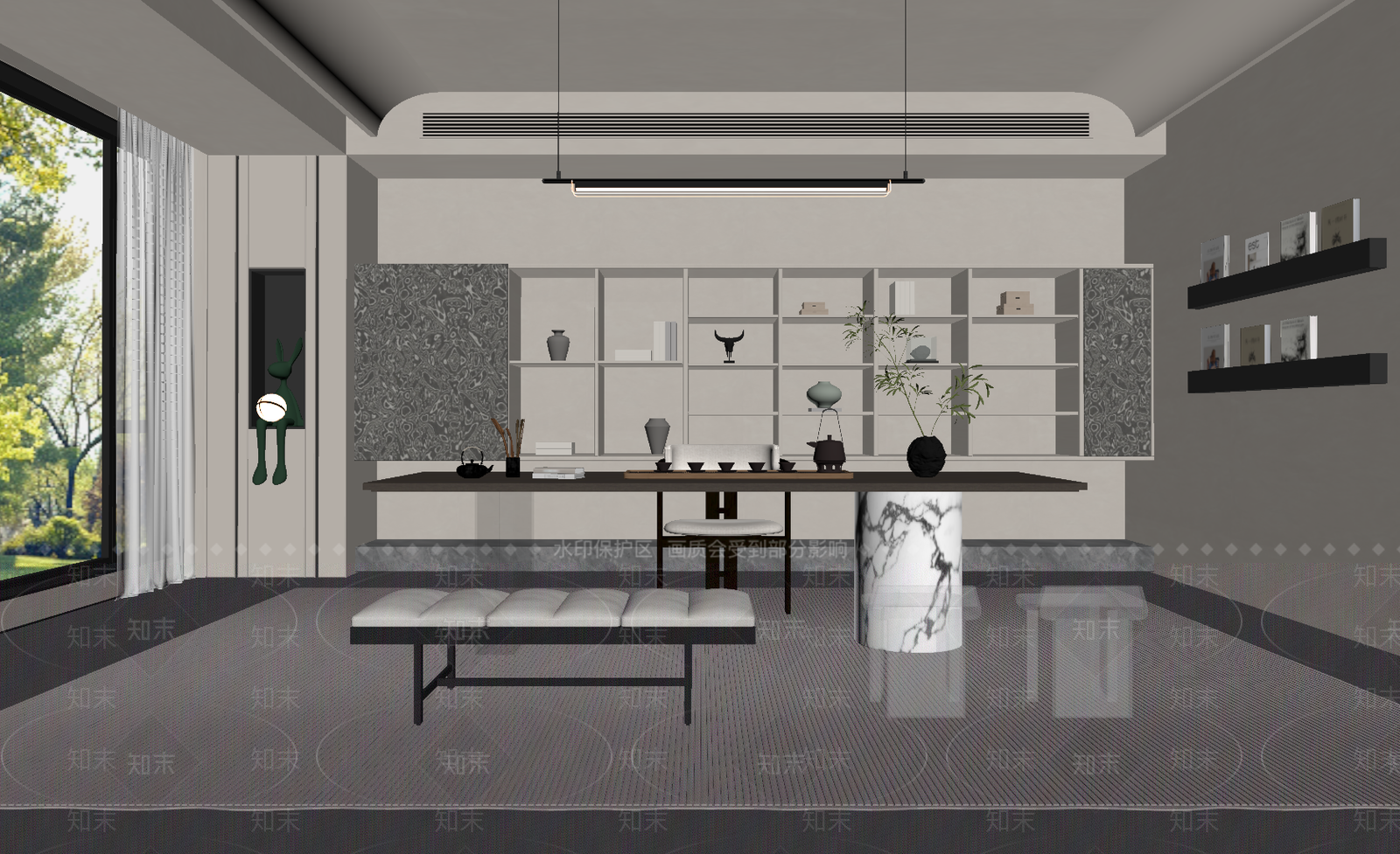 现代书房SU模型下载【ID:1196634575】